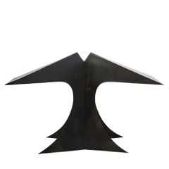 Black Patinated and Pierced-Metal Table Lamp, Modern