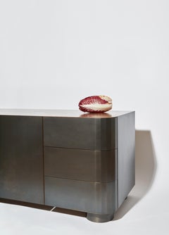 Black Patinated Monolithic Sideboard by Tino Seubert