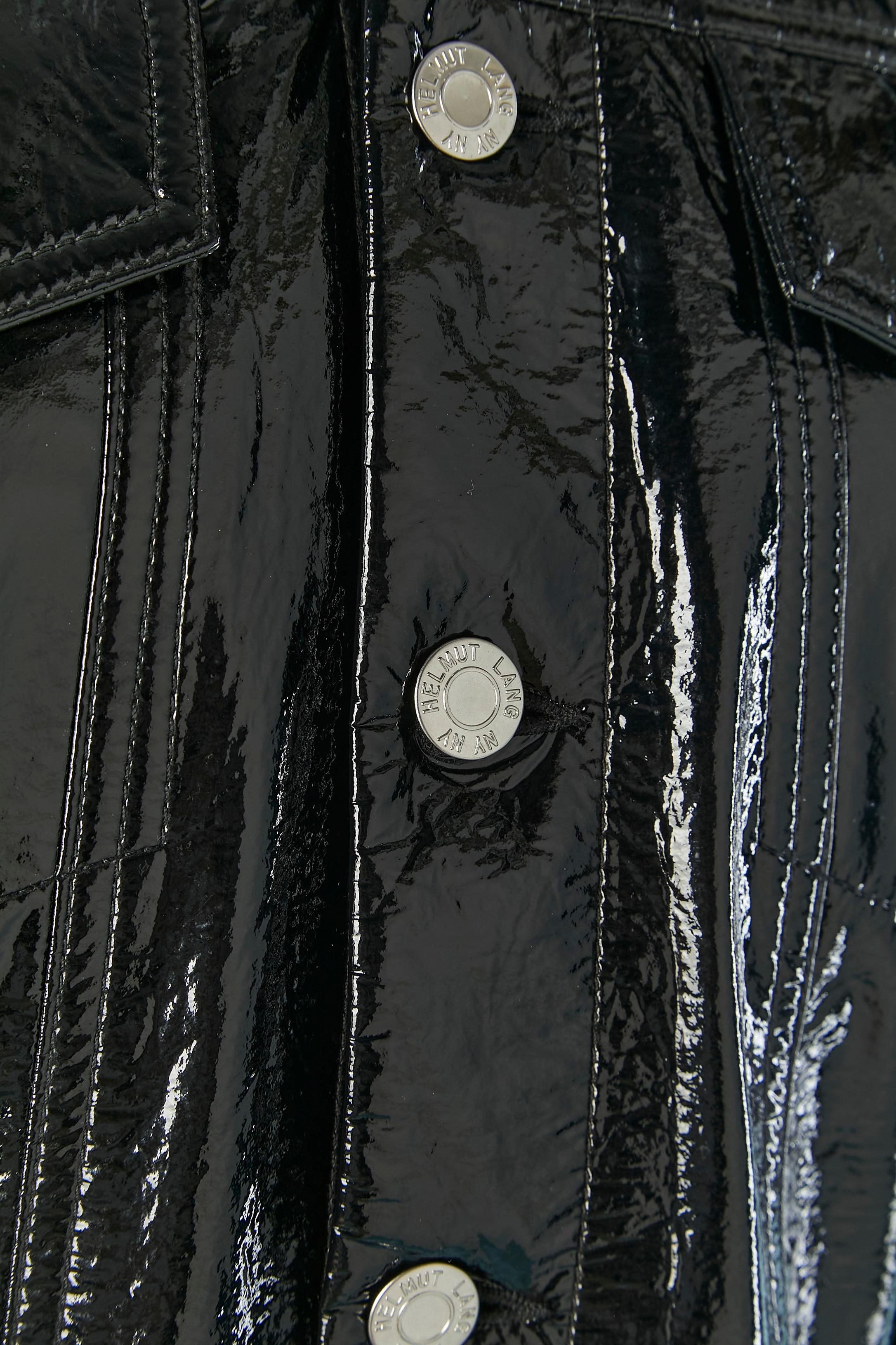Nero Giacca monopetto in patten nero HELMUT Lang in vendita