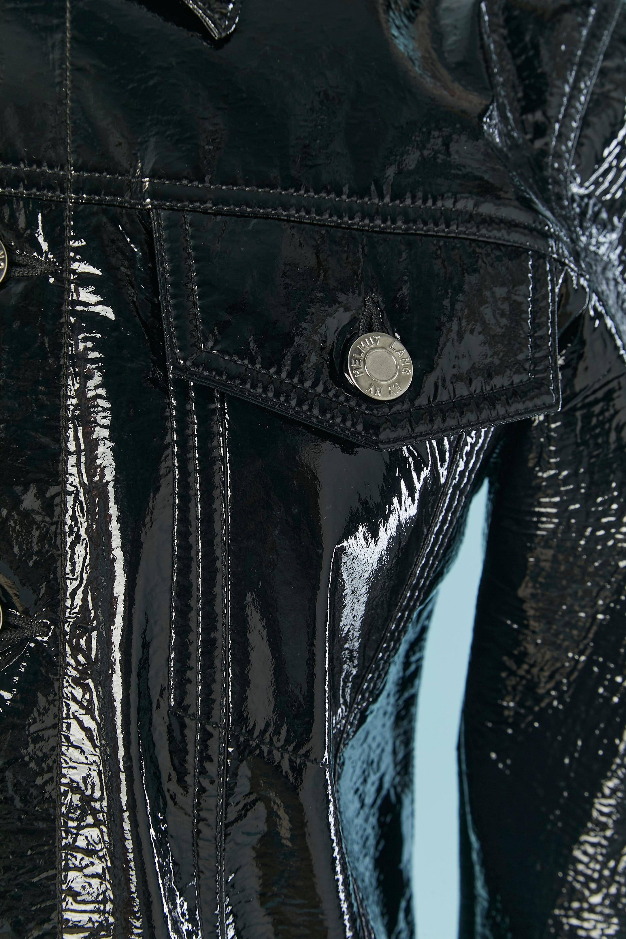 Giacca monopetto in patten nero HELMUT Lang In condizioni ottime in vendita a Saint-Ouen-Sur-Seine, FR