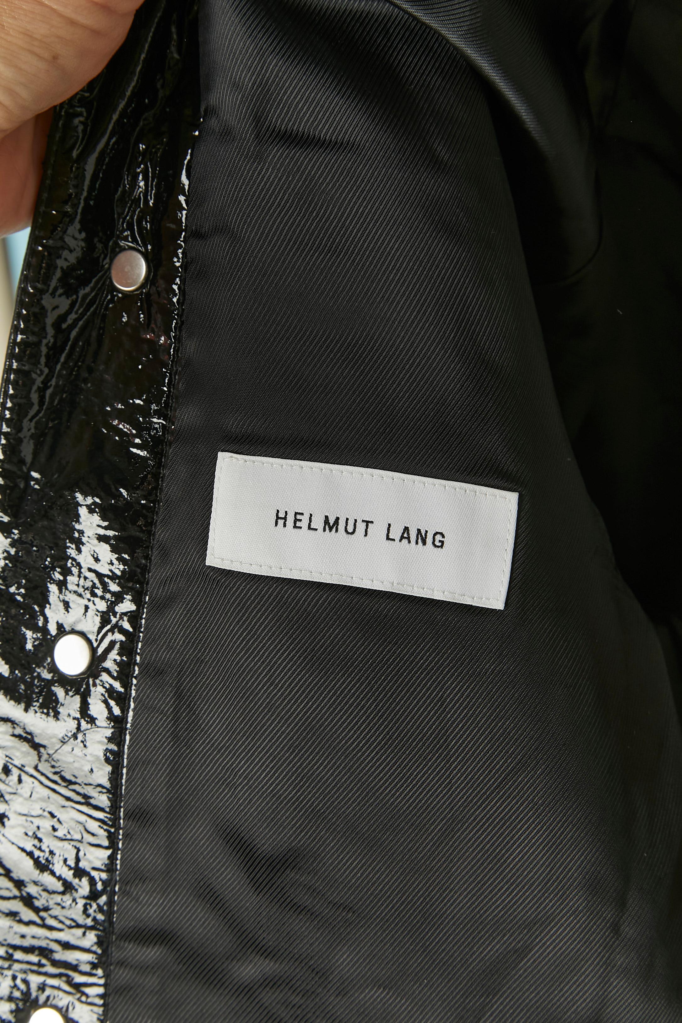 Giacca monopetto in patten nero HELMUT Lang in vendita 2
