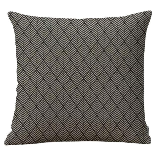 Outdoor Pillow with Black Pattern