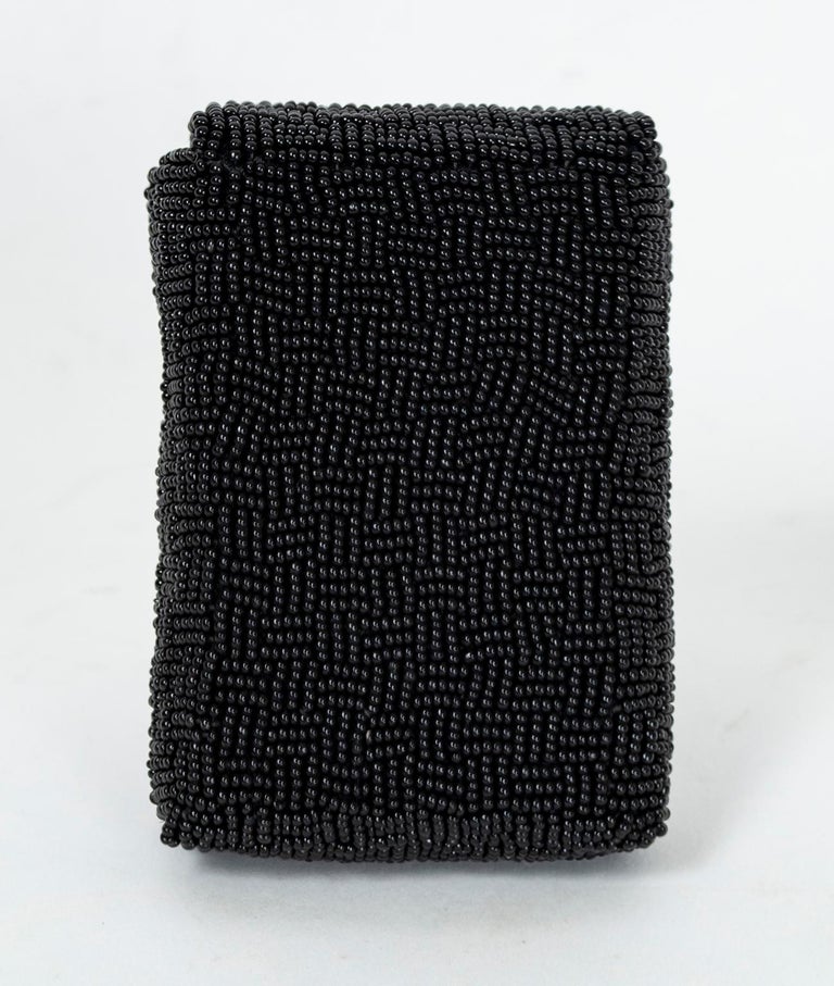 beaded cigarette case Black Pavé Basketweave Beaded Cigarette or Business Card Case – Hong Kong,  1960s at 1stDibs
