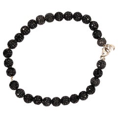 Black Pave Diamond Beaded Bracelet