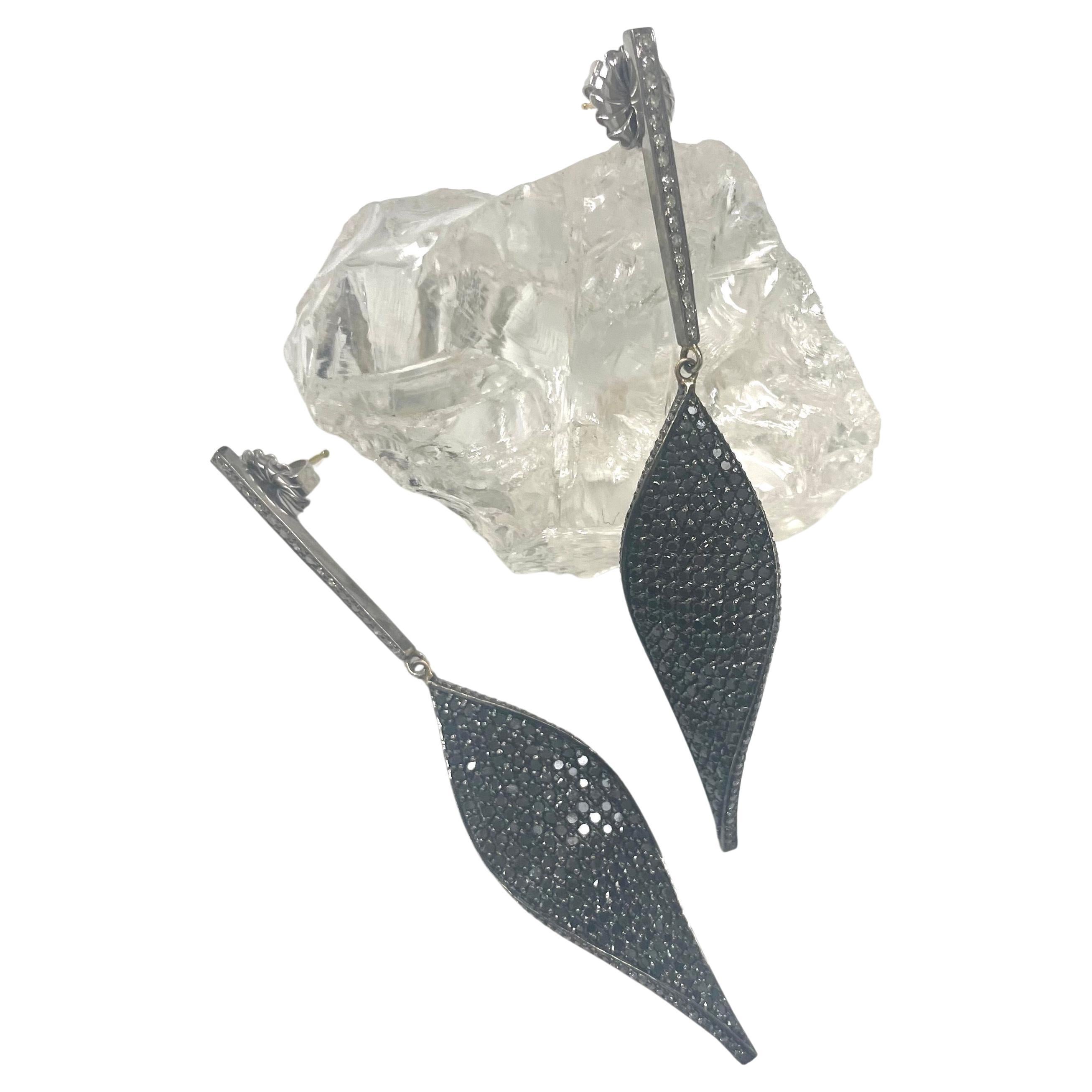 black pave earrings