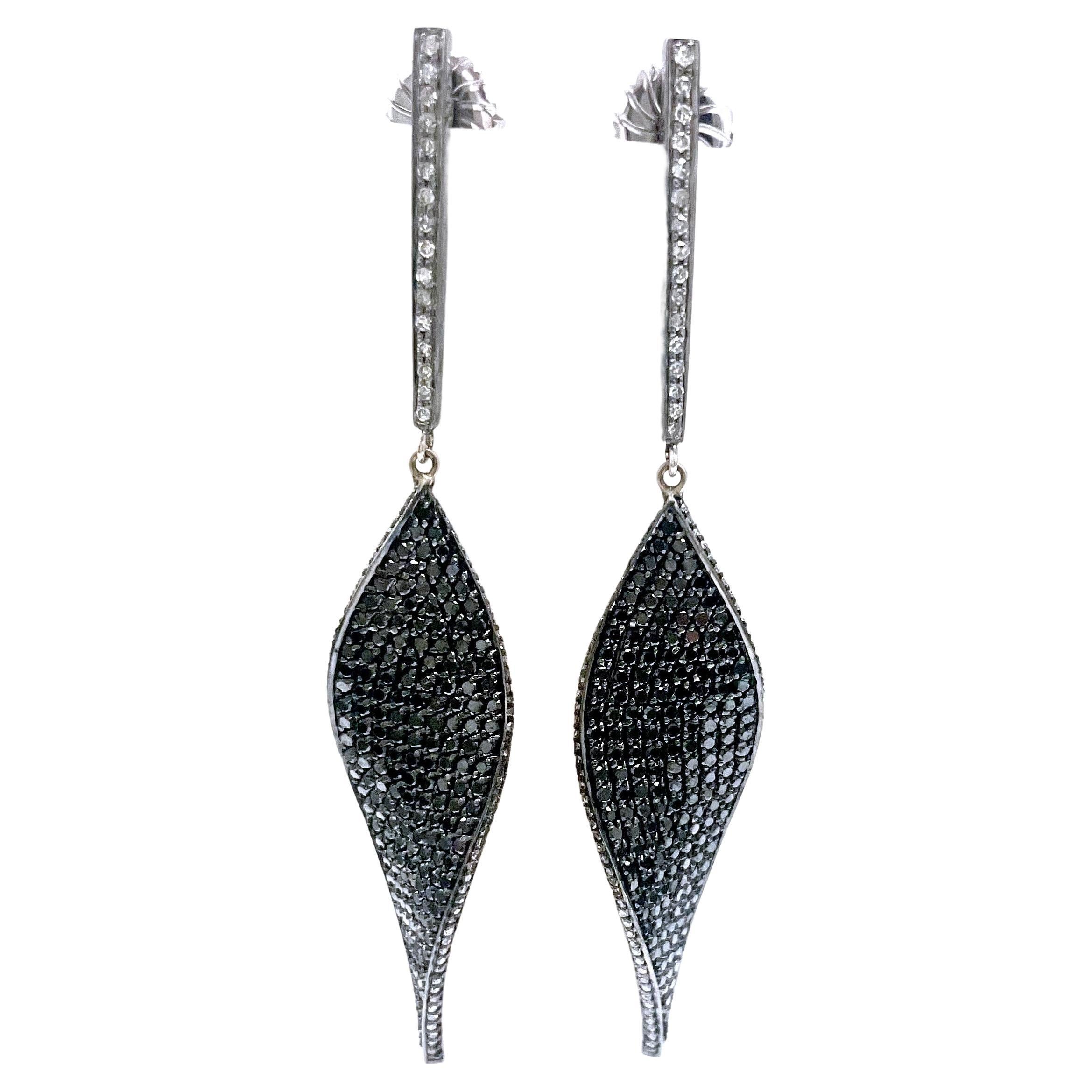 Black Pave Diamond Paradizia Earrings For Sale