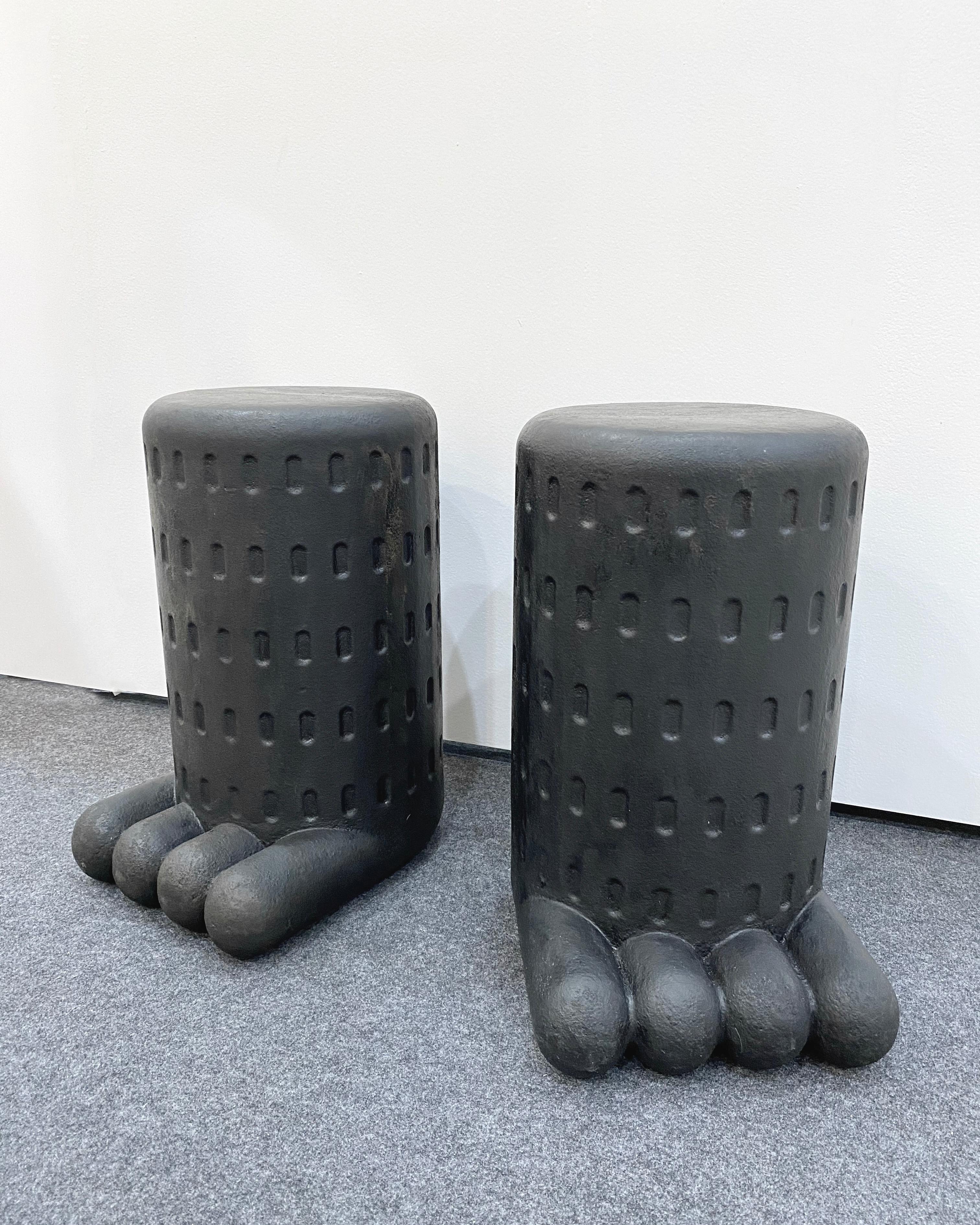Black Paw stool duo by Hakmin Lee
Materials: FRB
Dimensions: 29 x 37.5 x 50 cm
Also can be made to order in different DIMENSIONS and different COLORS. 

Studio HAK is Seoul based studio led by designer Hakmin Lee, who has an ambition of