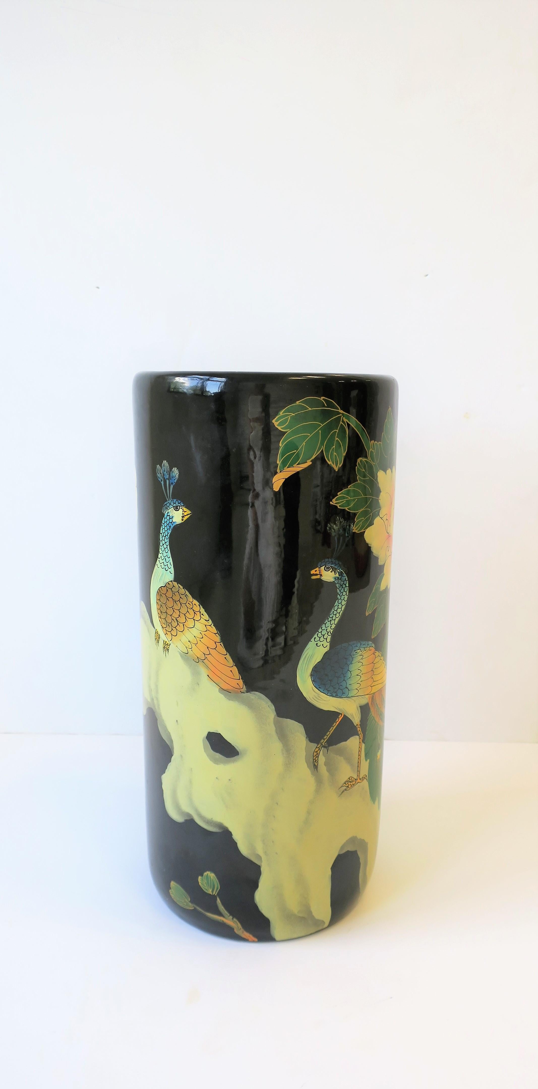 Late 20th Century Umbrella Stand Holder with Peacock Birds, ca. 1980s