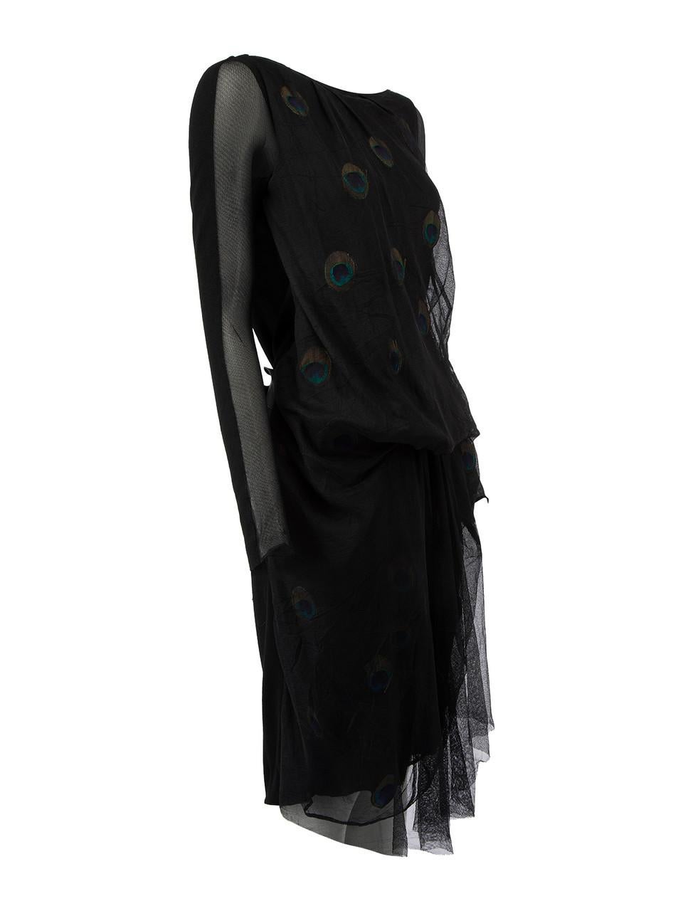 CONDITION is Very good. Minimal wear to dress is evident. Minimal wear to outer sheer fabric on this used Paule Ka designer resale item. 



Details


Black

Synthetic

Dress

Midi length

Partial see through long sleeves

Boat neckline

Double