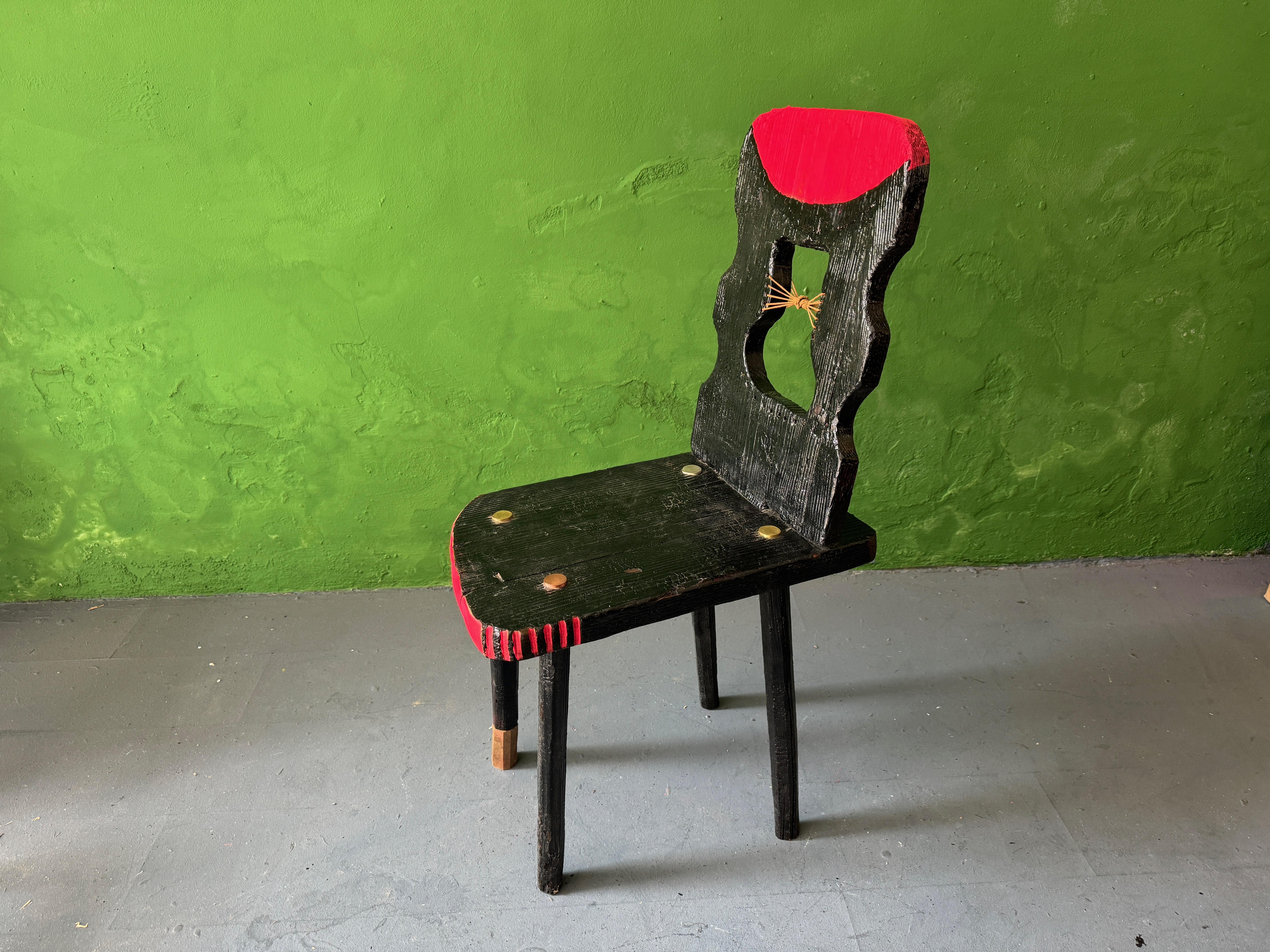 Post-Modern Black Peak Of A Century Chair by Markus Friedrich Staab For Sale