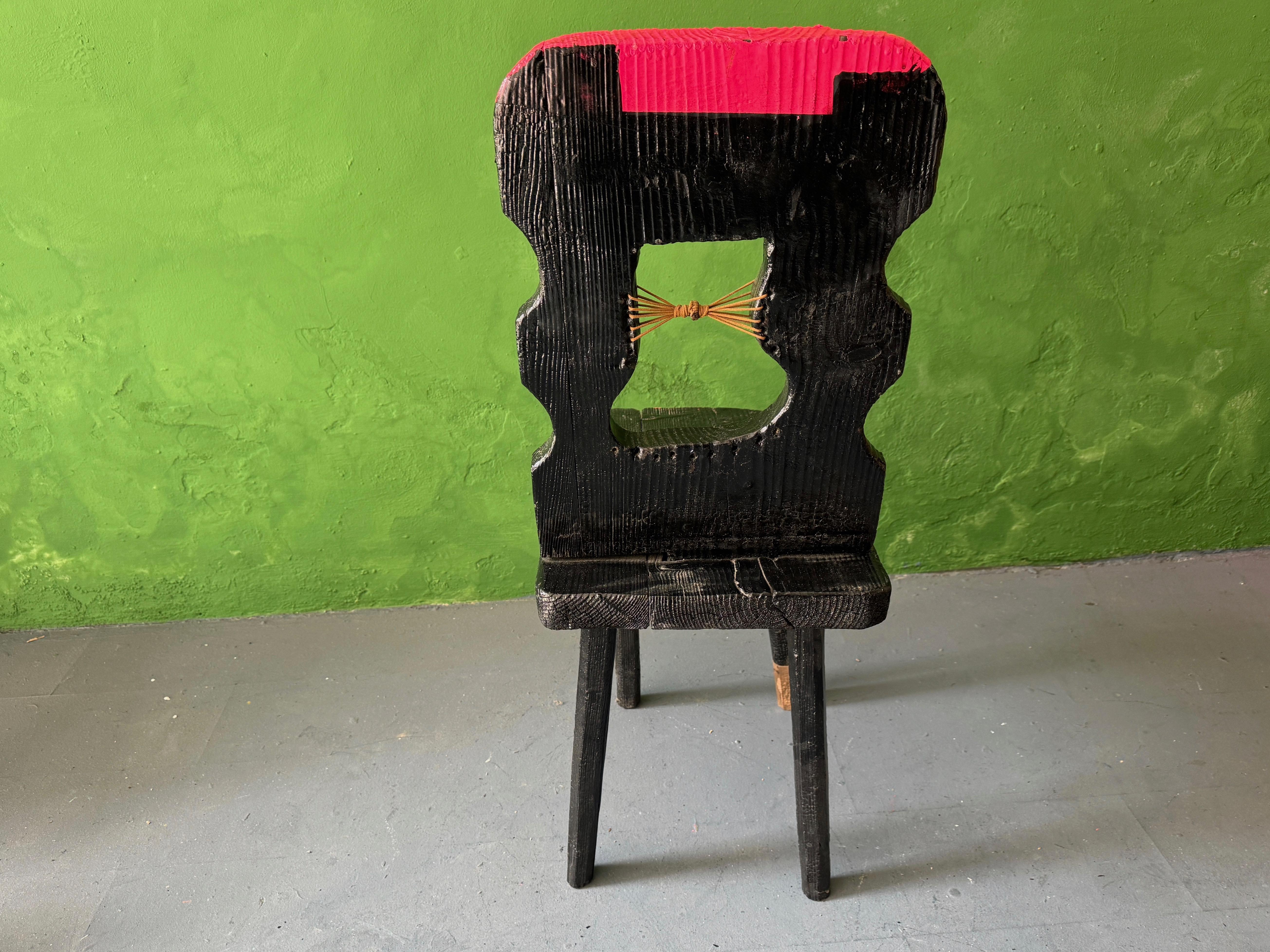 German Black Peak Of A Century Chair by Markus Friedrich Staab For Sale