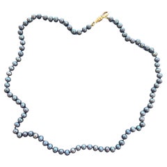 Collana di perle nere con filo di seta nero J DAUPHIN