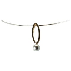 Black Pearl Choker Made from 18K White & Yellow Gold