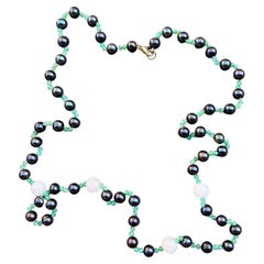 Black Pearl Chrysoprase Quartz Bead Necklace J Dauphin