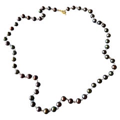  Black Pearl Labradorite Mid-Length Necklace with Gold Filled Clasp J Dauphin 
