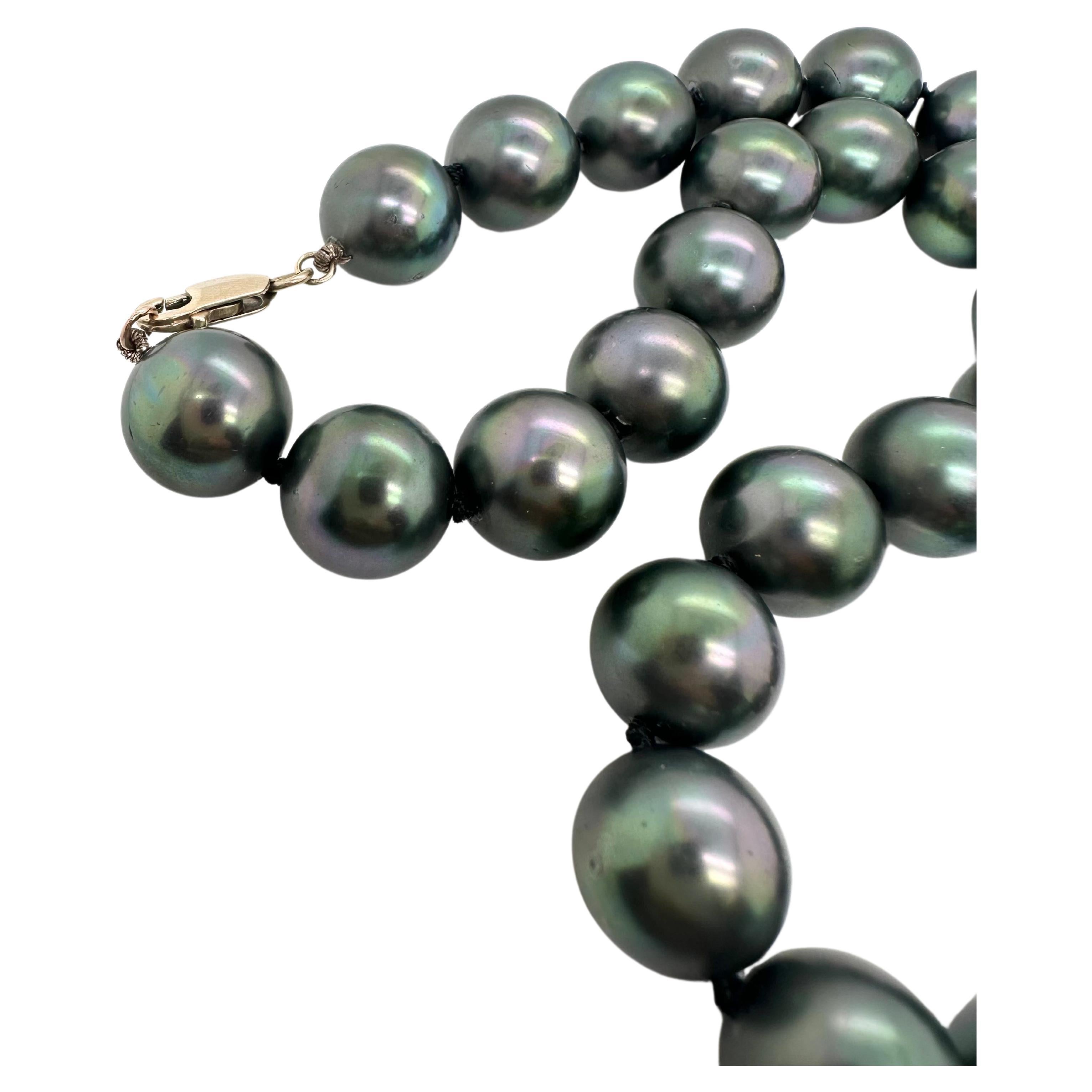 Schwarze Perlen-Halskette mit Muschelperlen-Halskette 14KT Goldverschluss