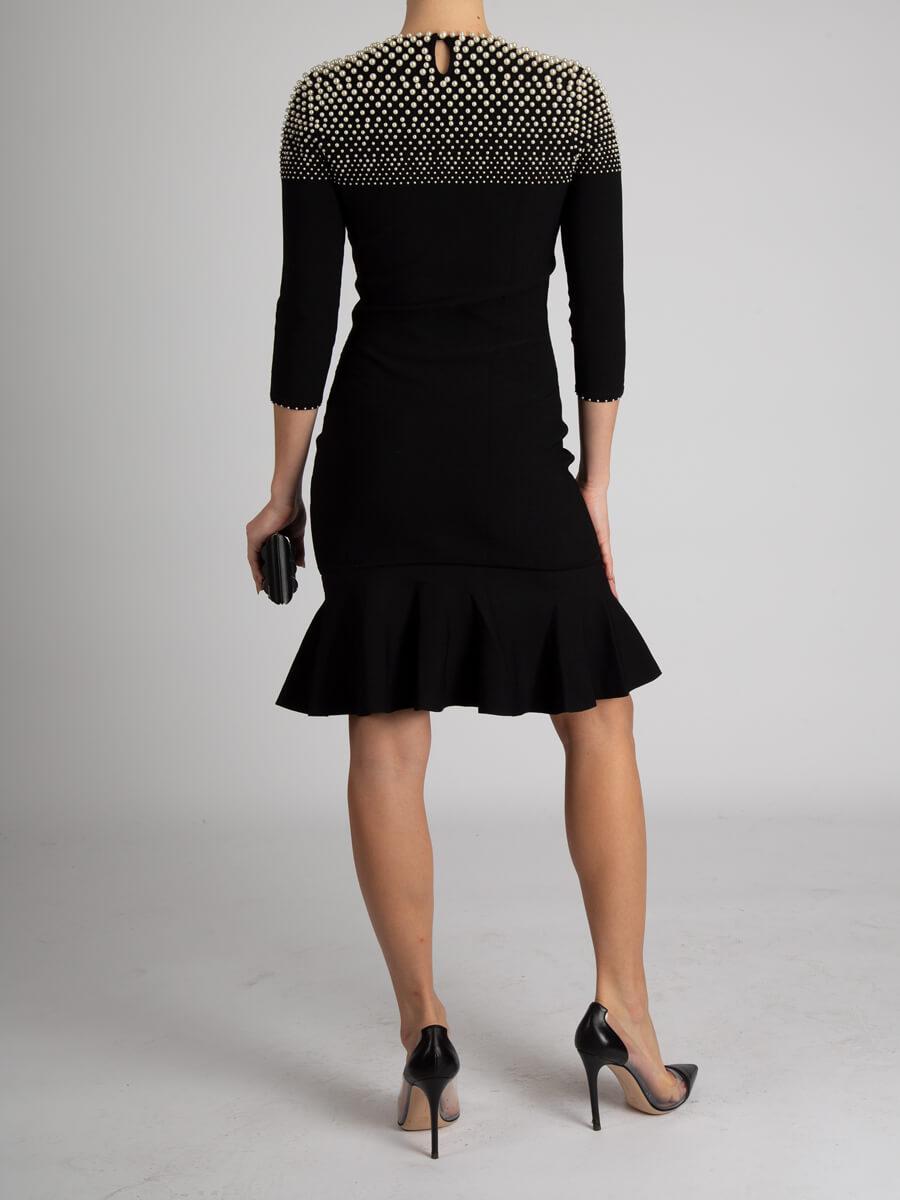 Black Pearl Neckline Knit Dress Size XXS In Good Condition In London, GB