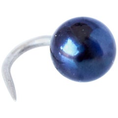 Black Pearl Silver Earring
