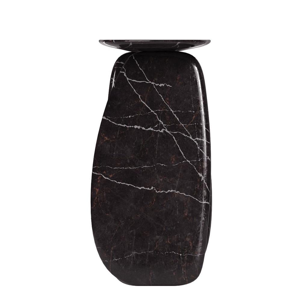 Contemporary Black Pebble Console Table For Sale