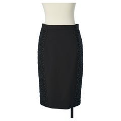 Black pencil skirt with black guipure on the side Dolce & Gabbana