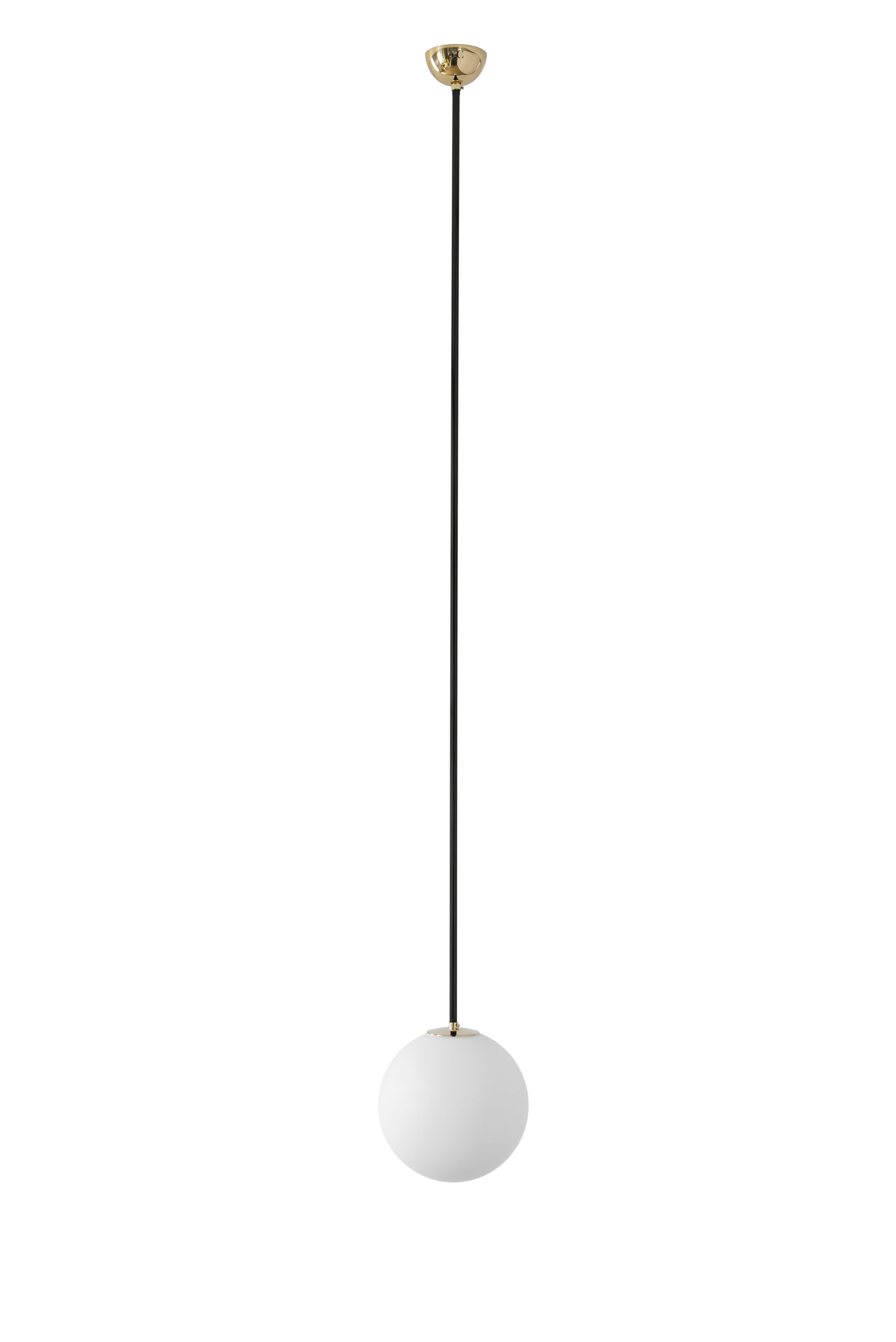 Black pendant 06 by Magic Circus Editions
Dimensions: D 25 x W 25 x H 190 cm, also available in H 110, 130, 150, 175 cm
Materials: Brass, mouth blown glass

All our lamps can be wired according to each country. If sold to the USA it will be
