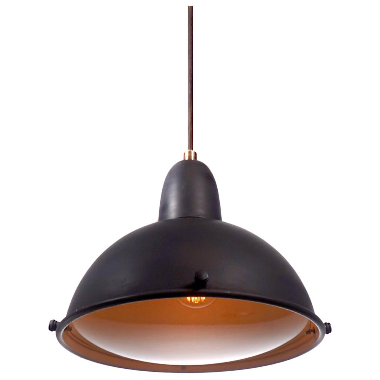 Black Pendants with Domed Glass