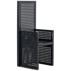 Black Perforated Metal Chair