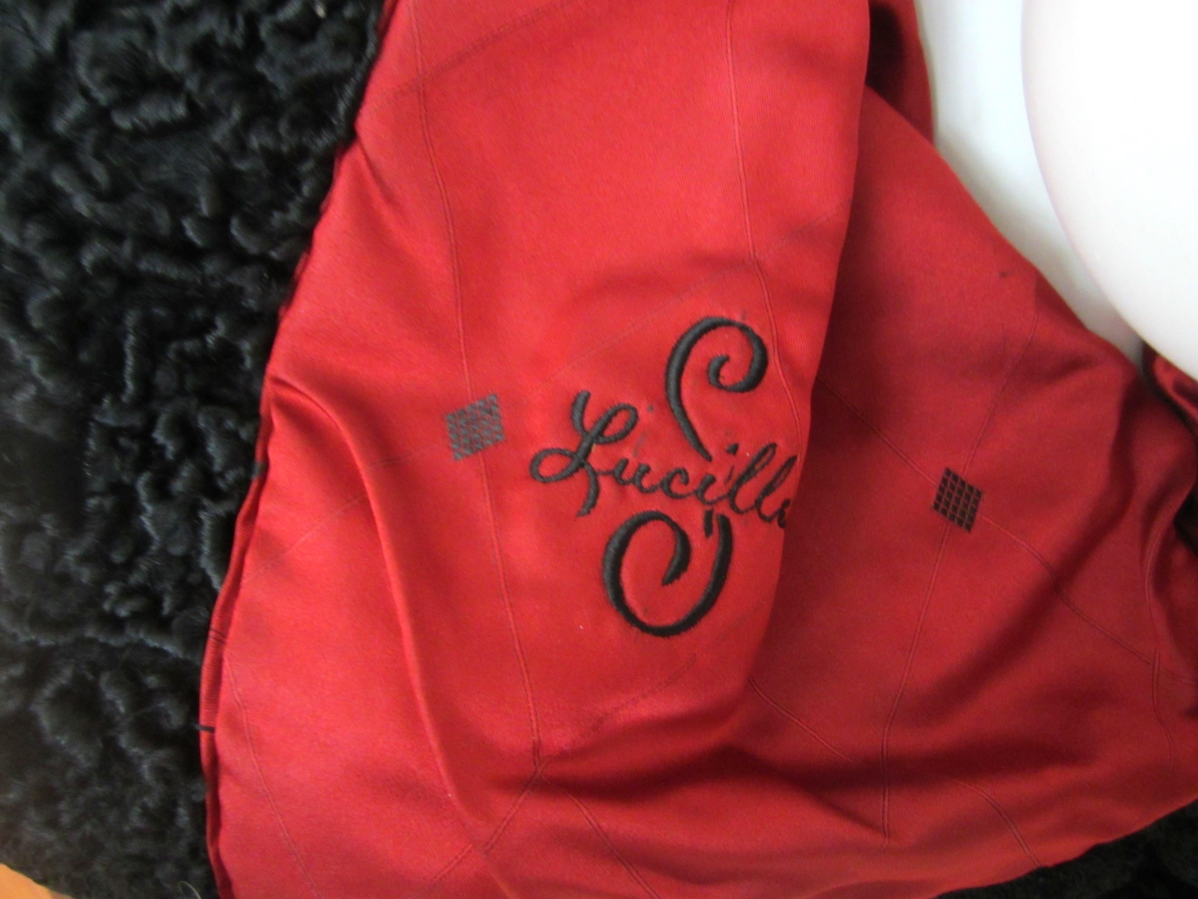 Black Persian Lamb Astrakan FUR Bolero Jacket  For Sale 3