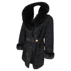 Cappotto di pelliccia di volpe nera persiana