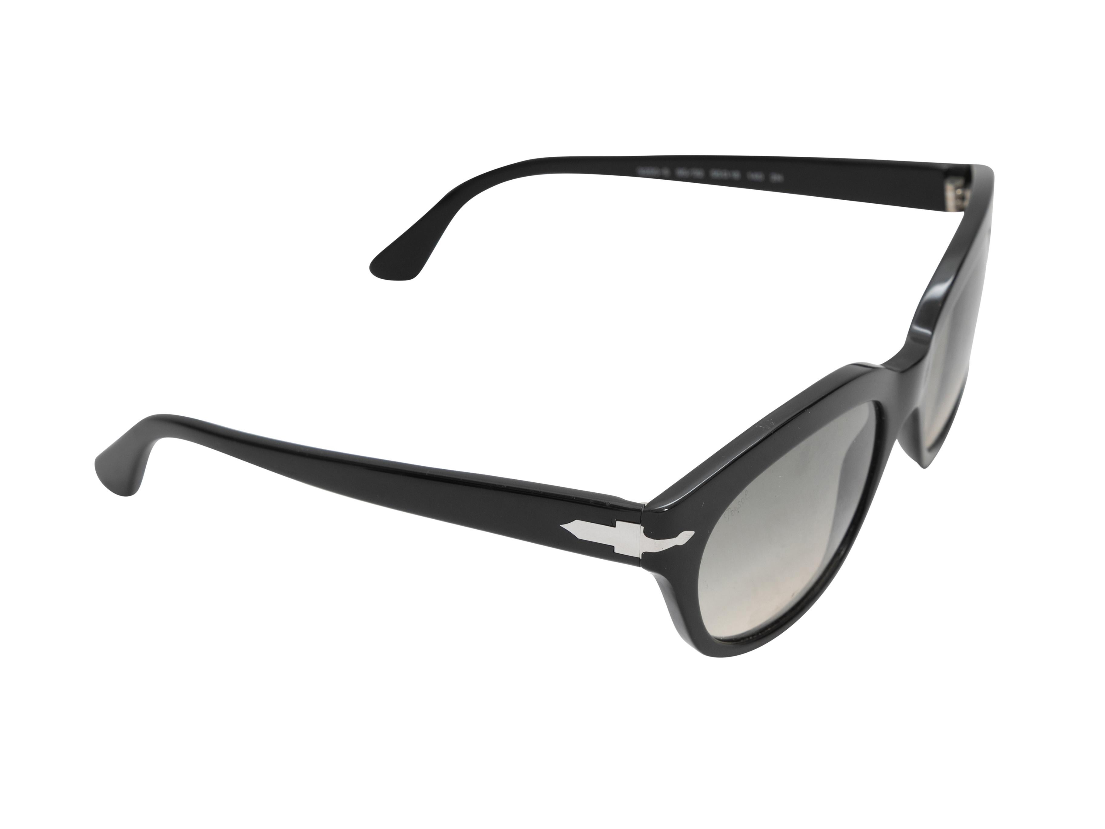 Black acetate sunglasses by Persol. Grey tinted lenses. 2
