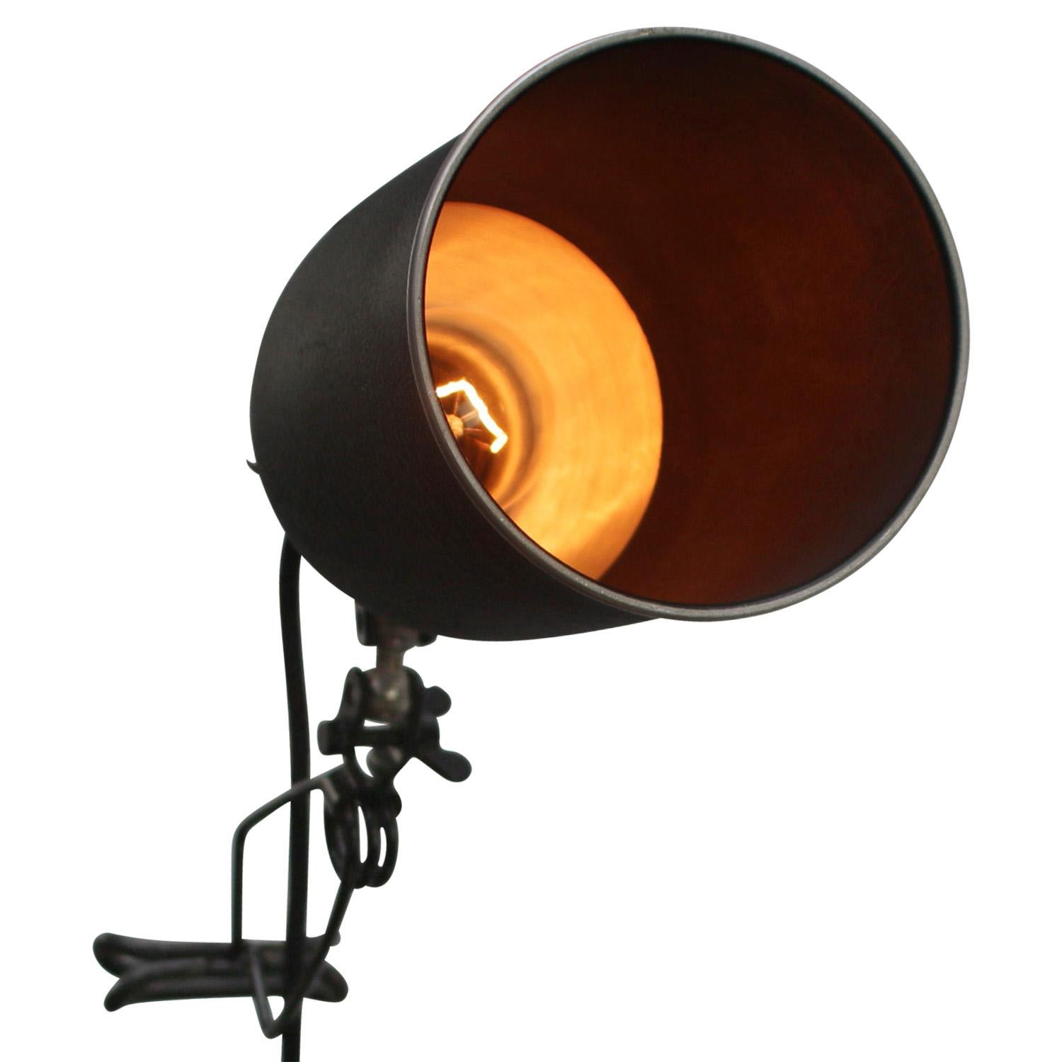 Industrial Black Photography, Studio Clamp Wall Lamp by KAP For Sale