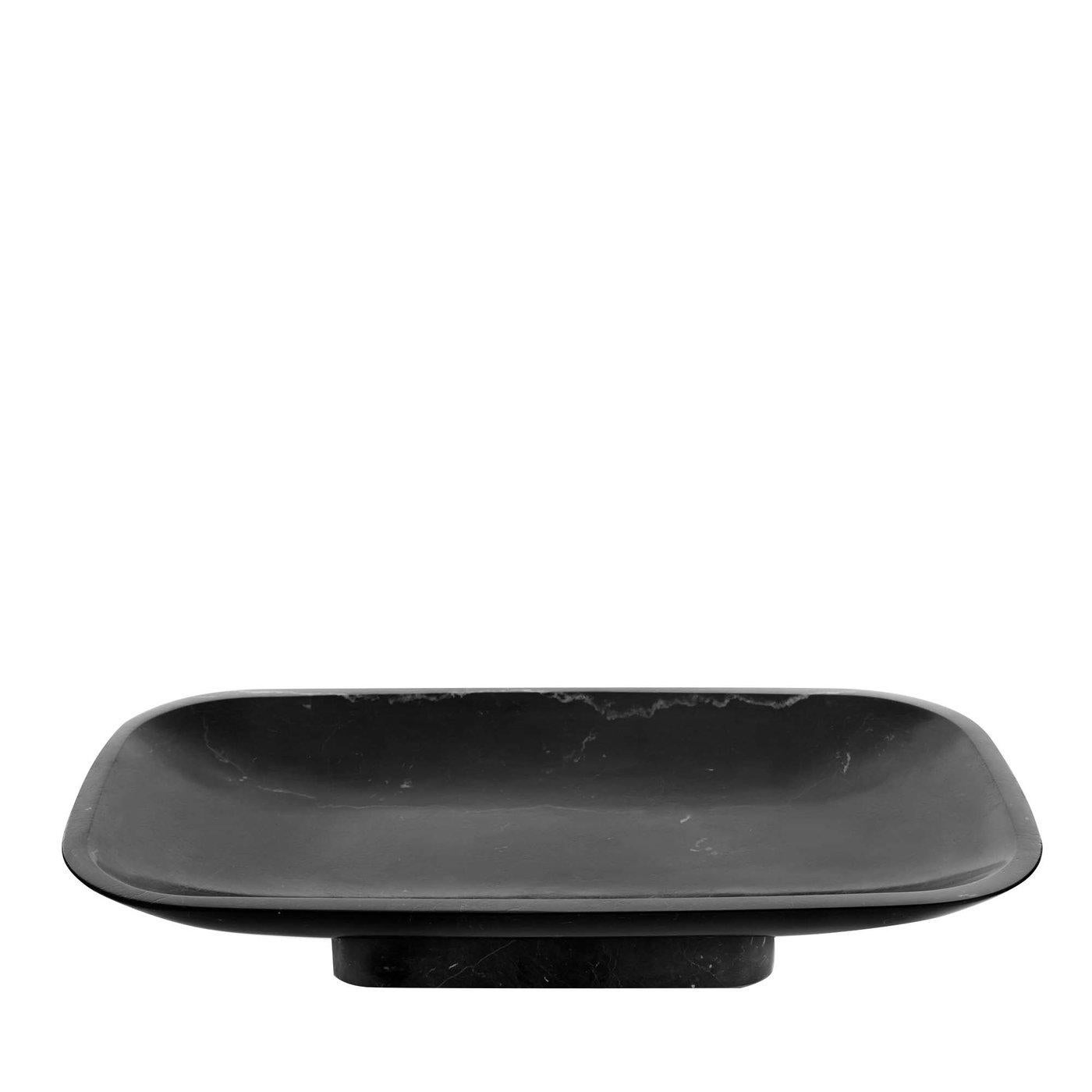 Fruit bowl, oval, in black Marquina marble, matt polished finish also available in Calacatta or white Carrara marble, matt polished finish.
           