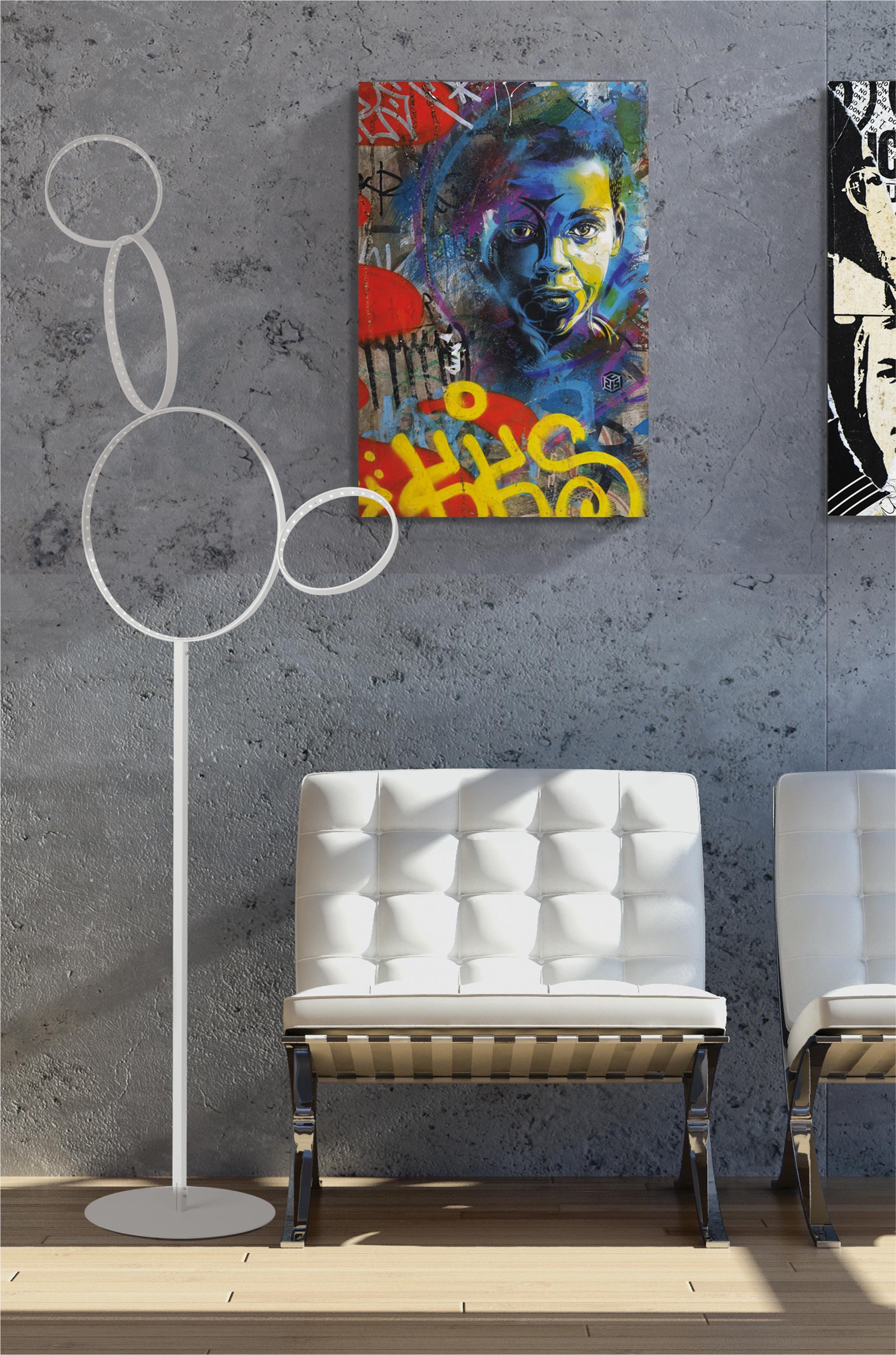 Steel Black Pico 5 Floor Lamp by Le Deun Luminaires For Sale