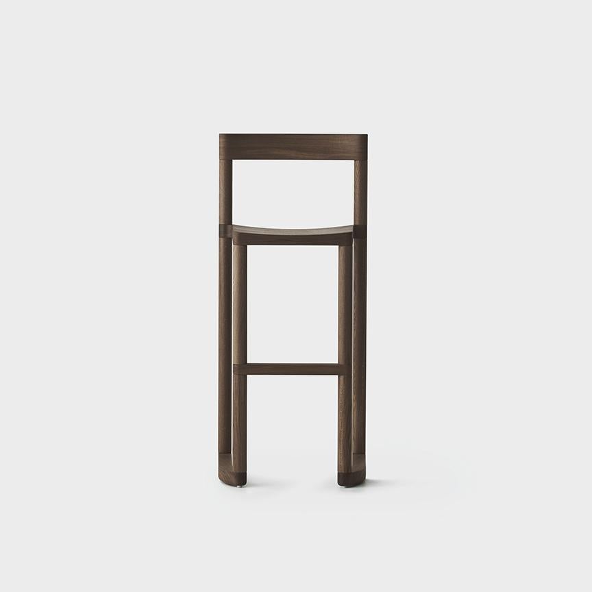 Schwarzer Barhocker mit Pfeiler von Resident (Postmoderne) im Angebot