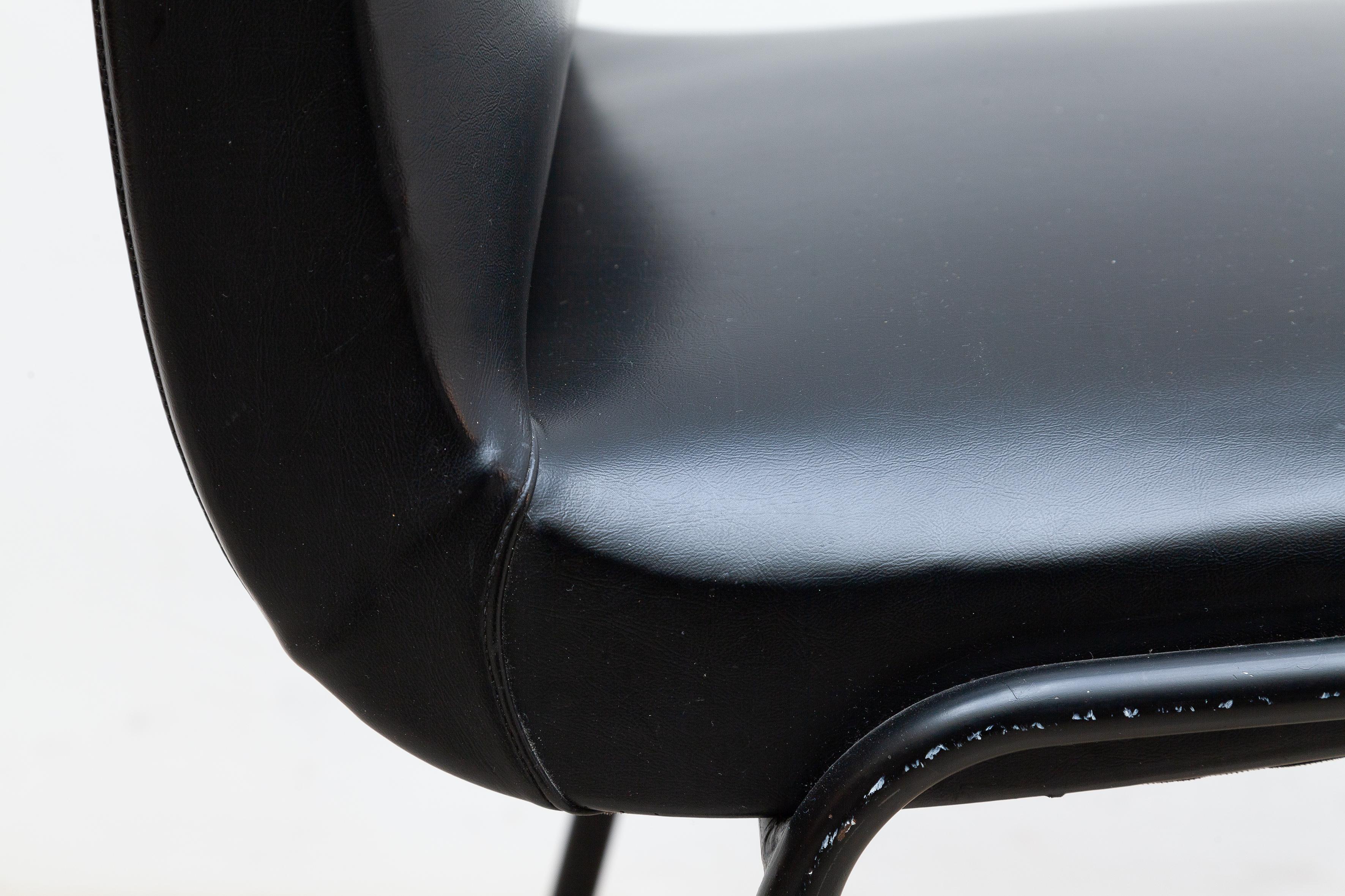 Belgian Black Pierre Guariche Chair 1960s for Meurop For Sale
