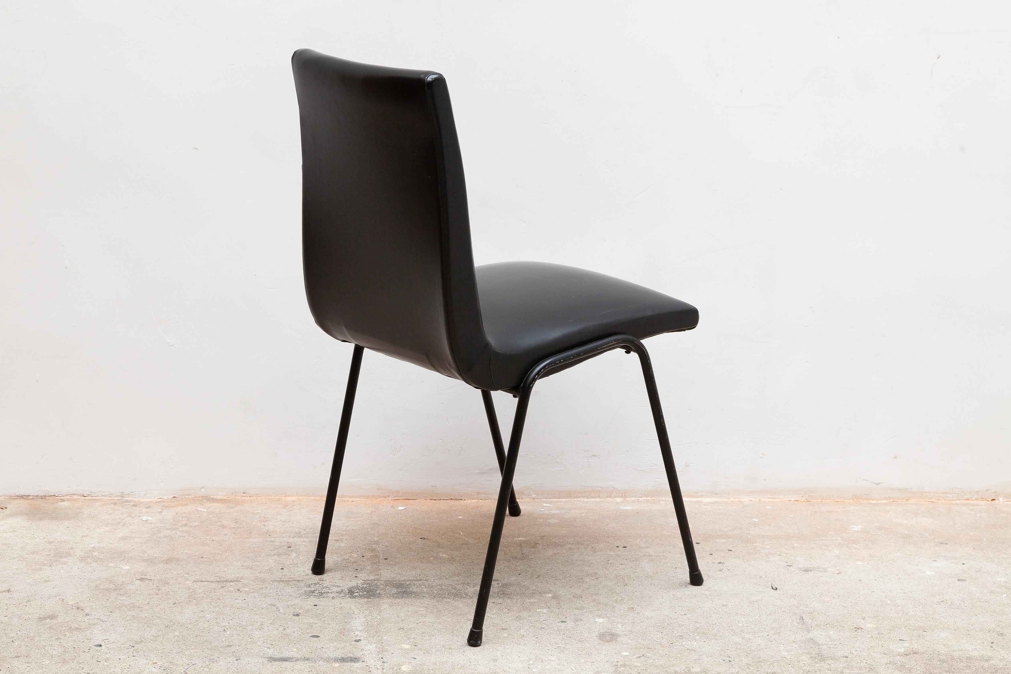 Black Pierre Guariche Chair 1960s for Meurop In Good Condition For Sale In Antwerp, BE