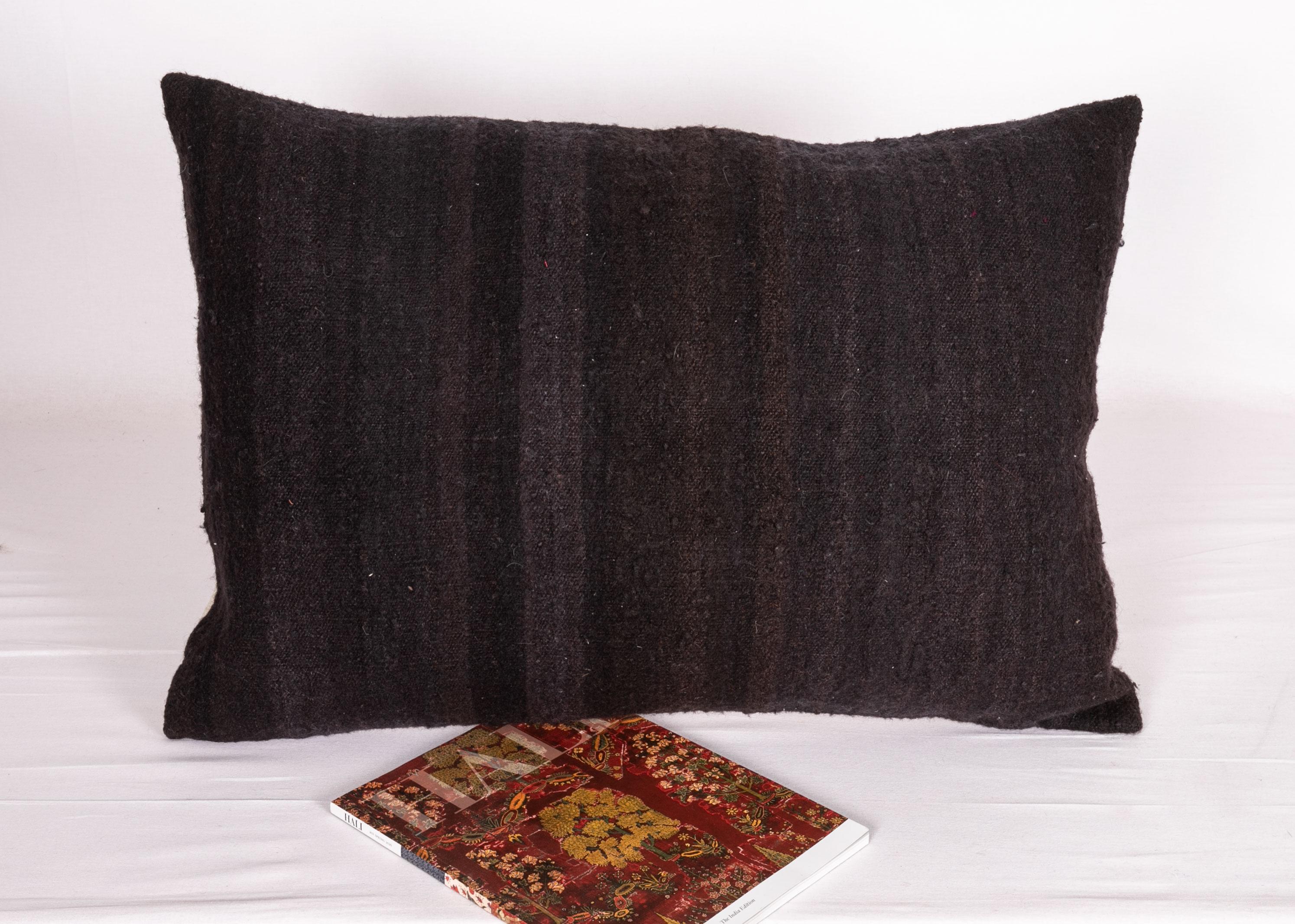 Turkish Black Pillow Covers Made from a Mıd 20th C. Turkısh Kilim
