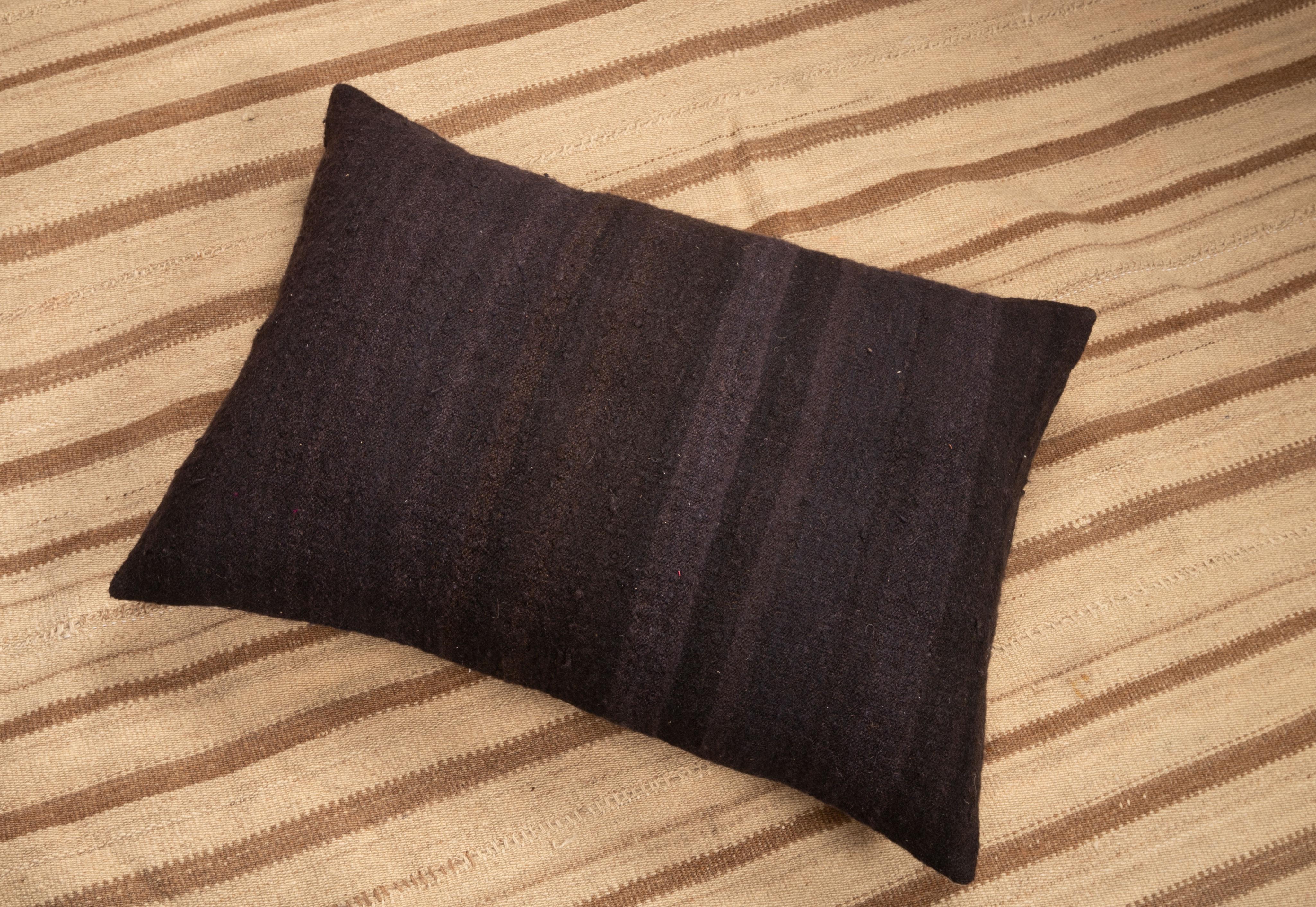 Black Pillow Covers Made from a Mıd 20th C. Turkısh Kilim 1