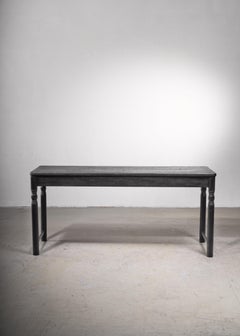 Black Pine Console or Work Table, Sweden, Late 19th Century