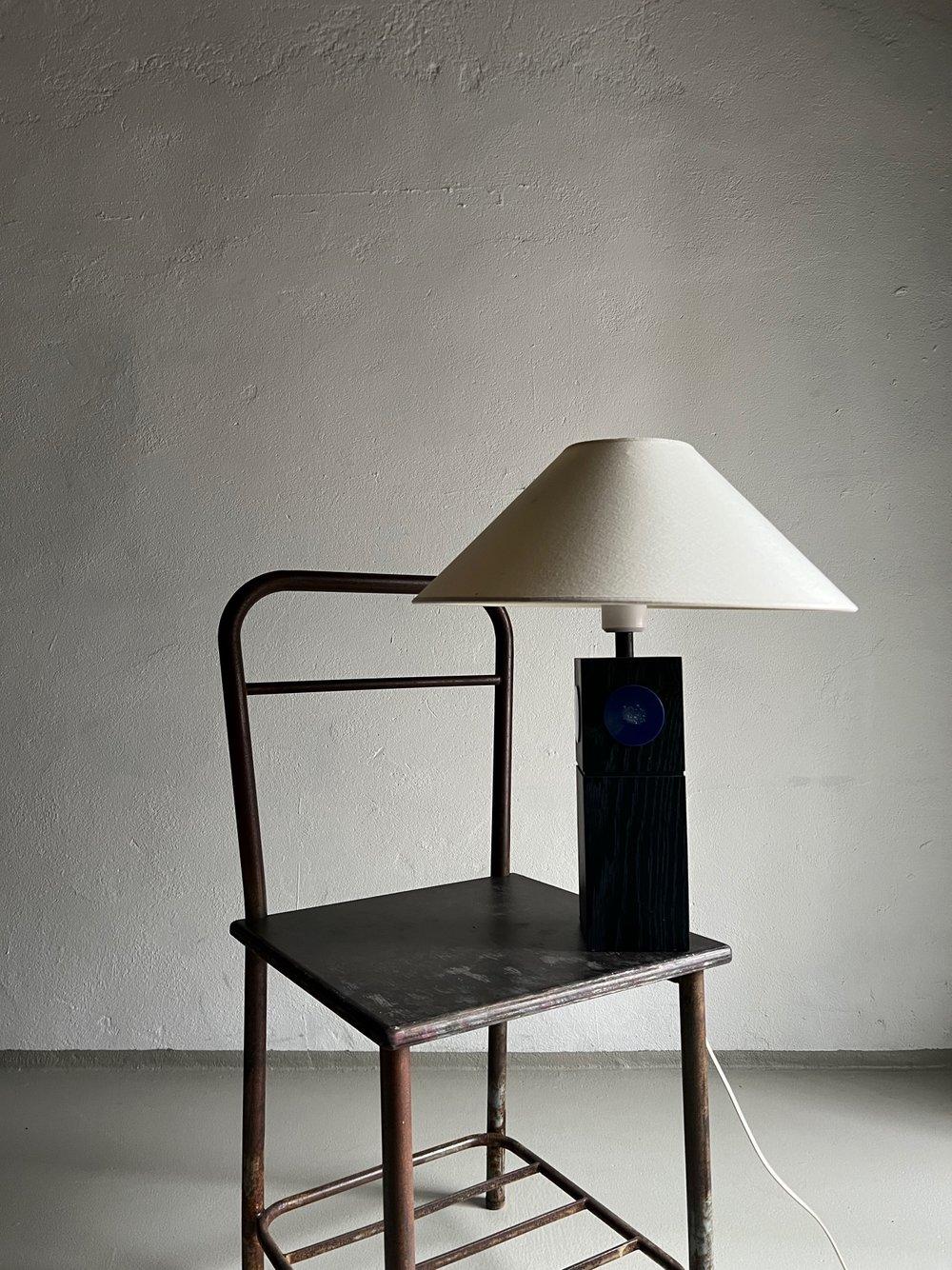 Black Pine Table Lamp Base by Lars-göran Nilsson for Ateljé Glas & Trä, Sweden In Good Condition For Sale In Rīga, LV
