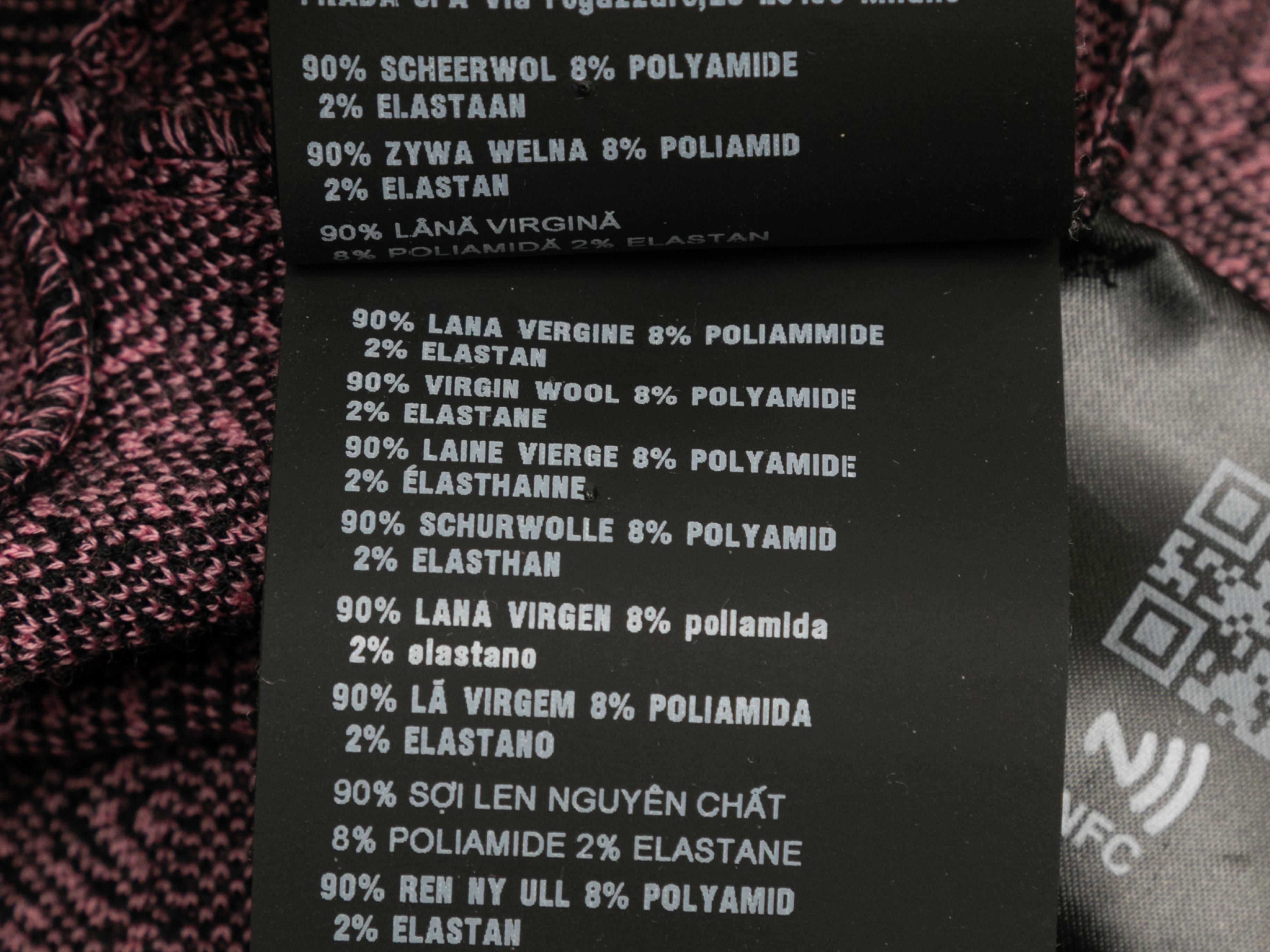 Combinaison moulante Prada 2021 en laine vierge noire et rose taille IT 38 Bon état - En vente à New York, NY