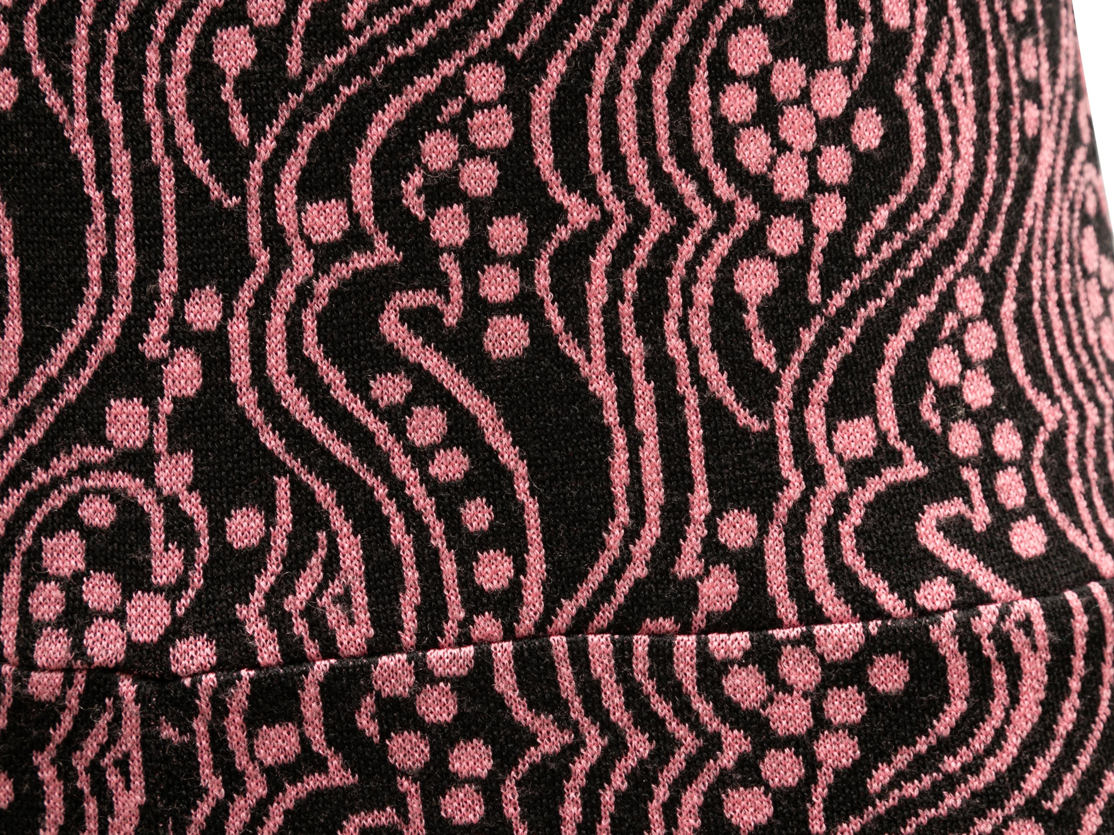Women's Black & Pink Prada 2021 Virgin Wool Knit Bodycon Jumpsuit Size IT 38 For Sale
