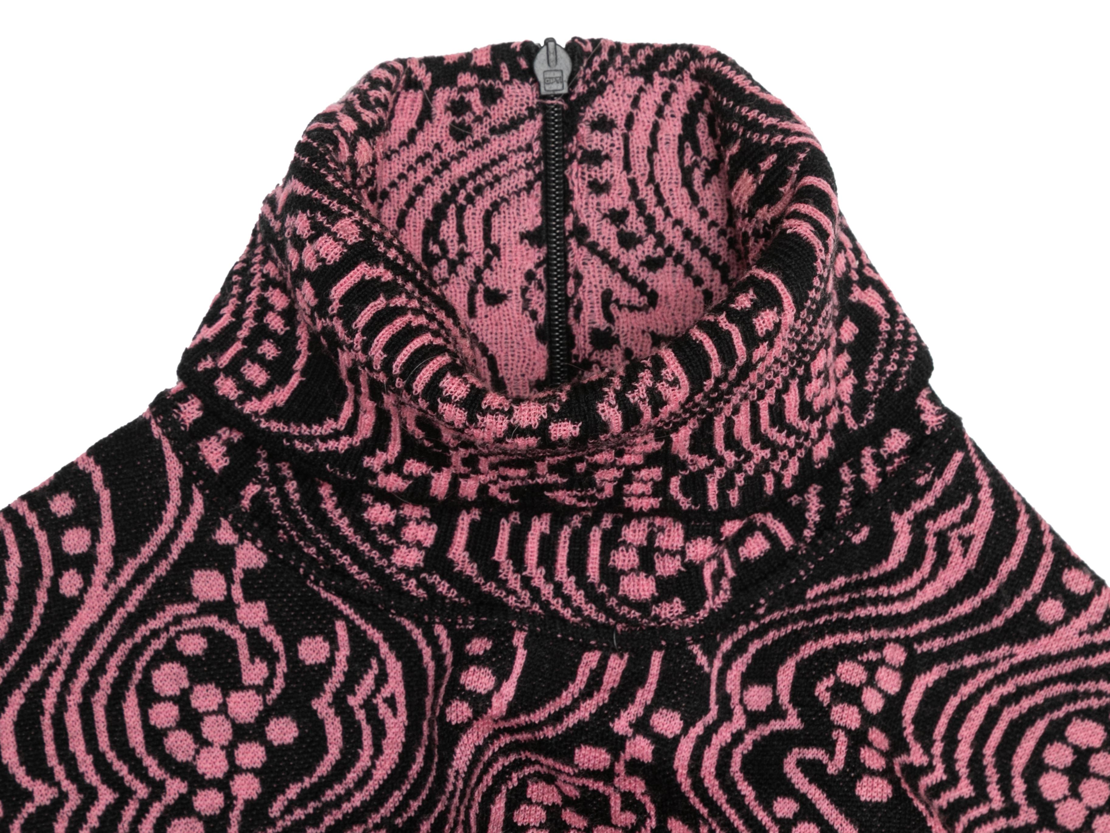 Black & Pink Prada 2021 Virgin Wool Knit Bodycon Jumpsuit Size IT 38 For Sale 3