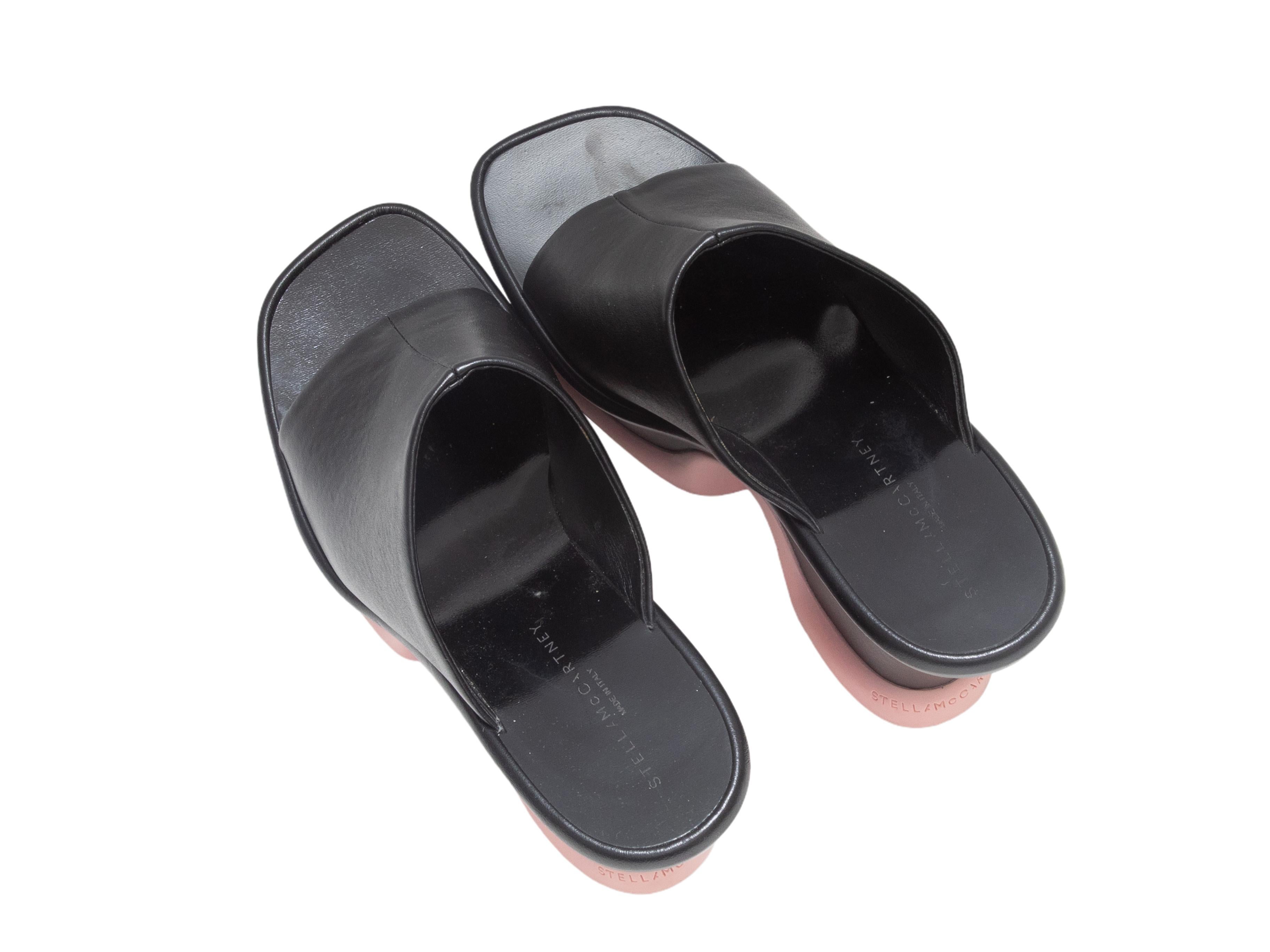 Schwarz & Rosa Stella McCartney Pilz Vegan Leder Sandalen Größe 39.5 im Zustand „Gut“ im Angebot in New York, NY