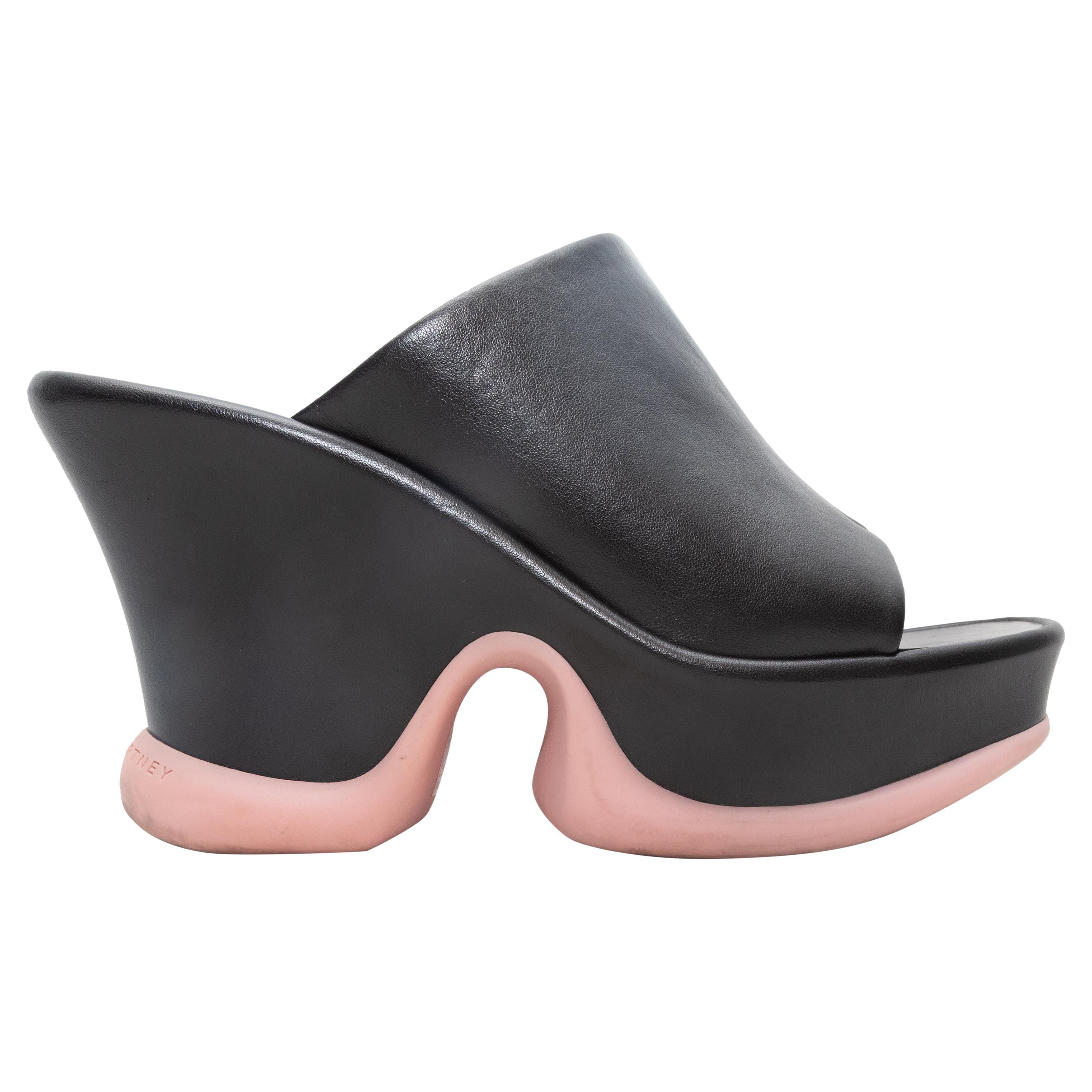 Schwarz 
Rosa Stella McCartney Pilz Vegan Leder Sandalen Größe 39.5