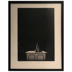 Black, Pink & White Signed No'd Mario Avanti Mezzotint 2/11, Le Dessus de Marbre