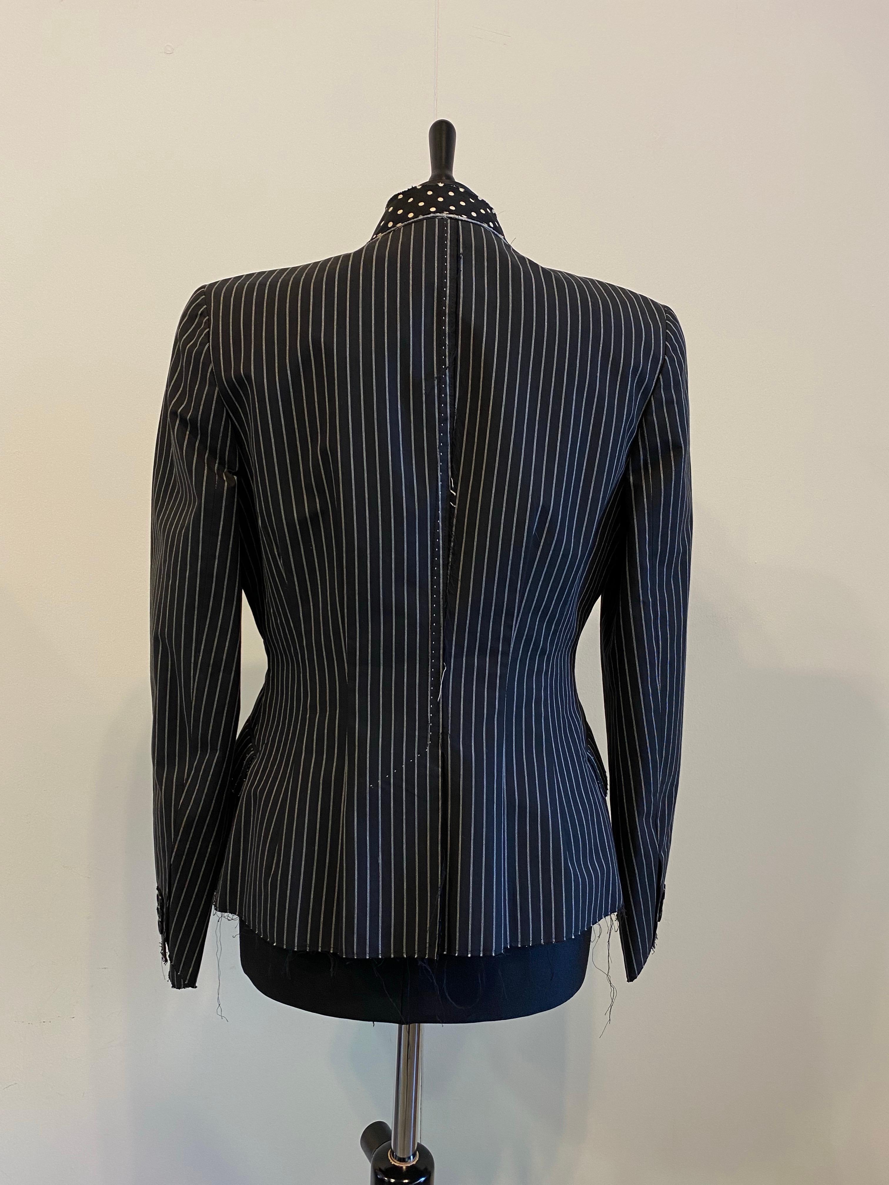 Black pinstripe Paul Smith tuxedo jacket 3