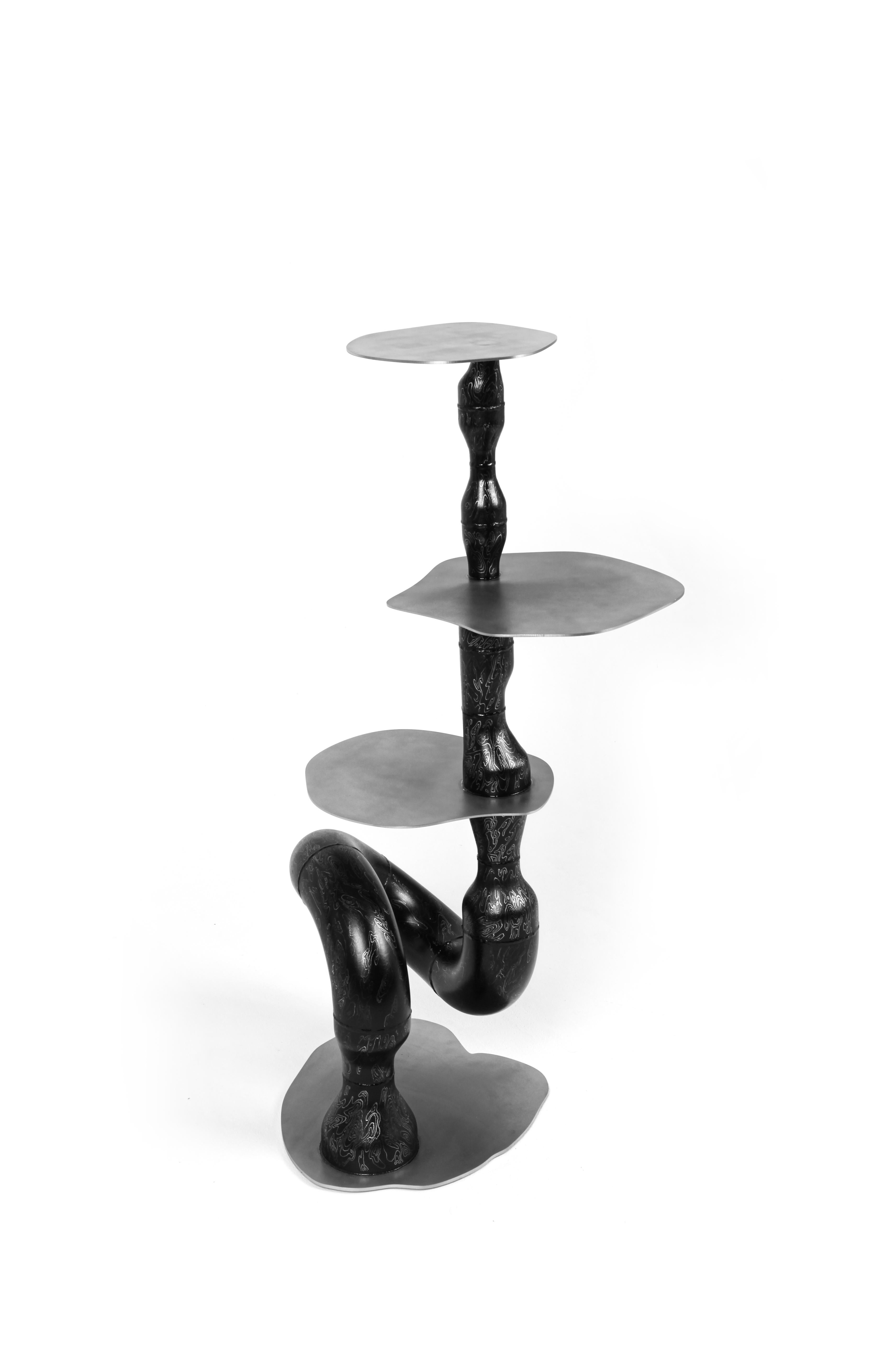Korean Black Pipe Fitting Shelf by Hyungjun Lee For Sale