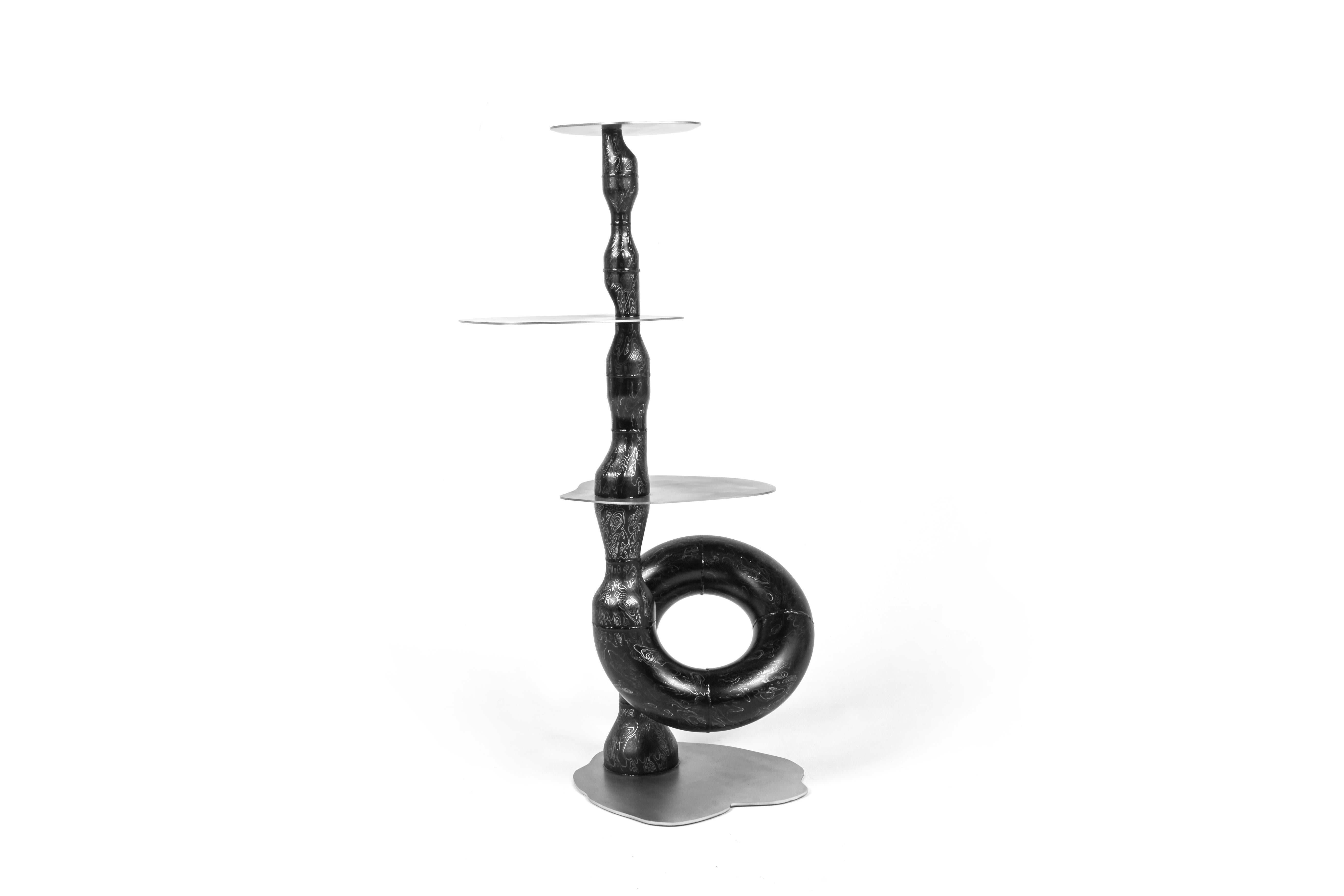 Black Pipe Fitting Shelf by Hyungjun Lee In New Condition For Sale In Geneve, CH