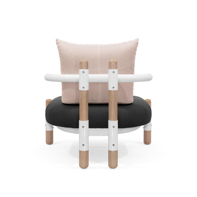 Modern Black PK15 Single Seat Sofa, Carbon Steel Structure & Wood Legs by Paulo Kobylka For Sale
